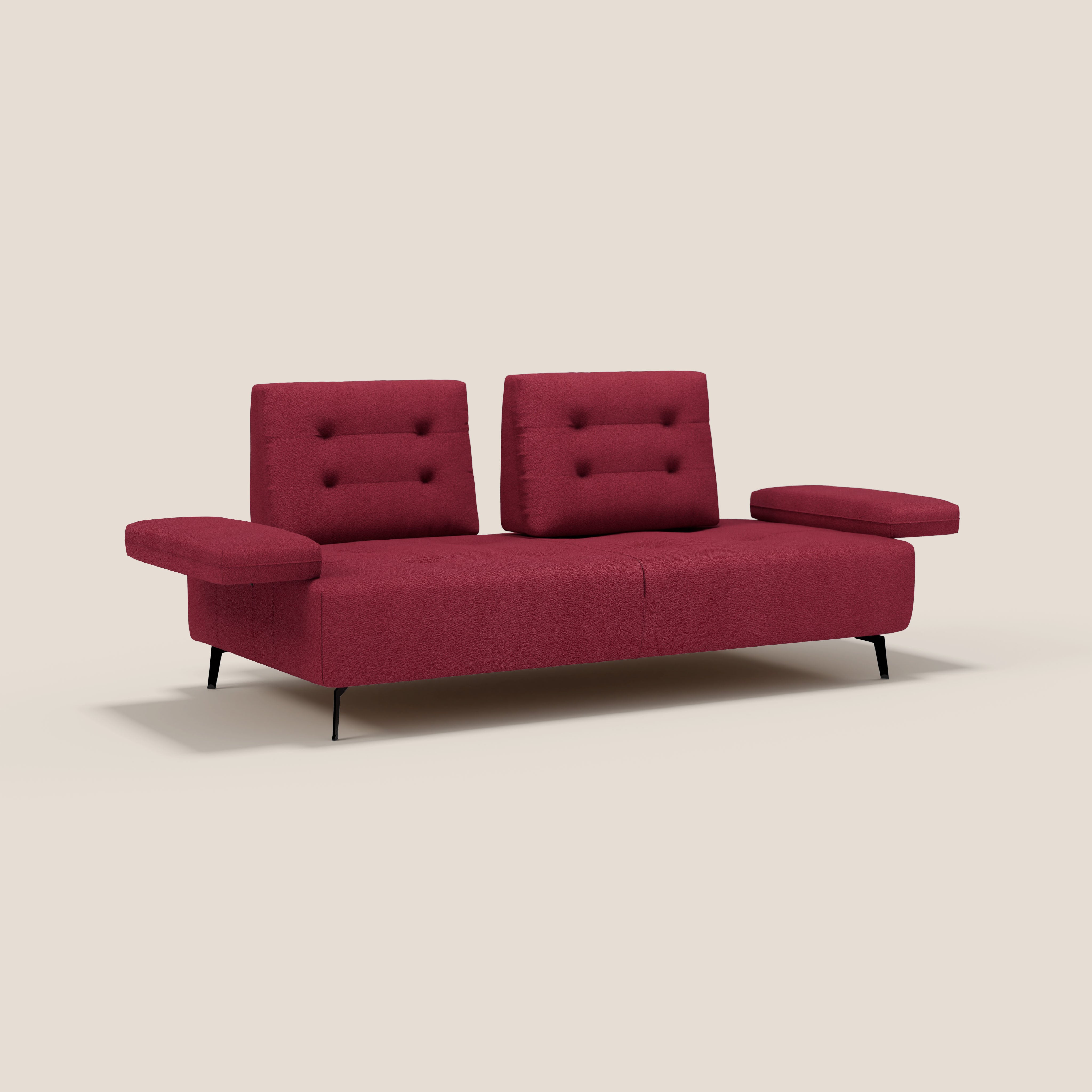 Lugano Divano 3 posti con schienali e braccioli traslanti in morbido bouclé impermeabile T07 - divani.store