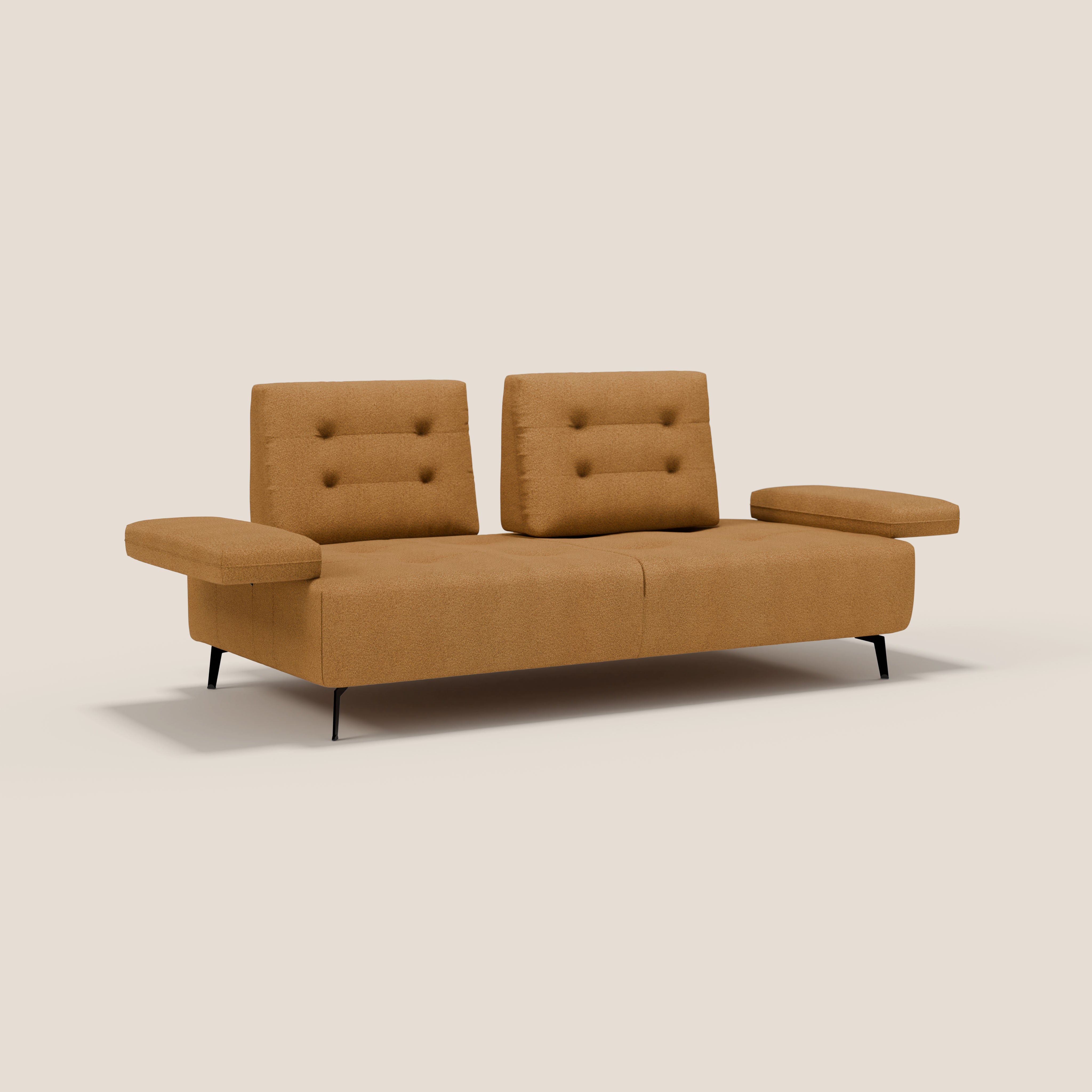 Lugano Divano 3 posti con schienali e braccioli traslanti in morbido bouclé impermeabile T07 - divani.store