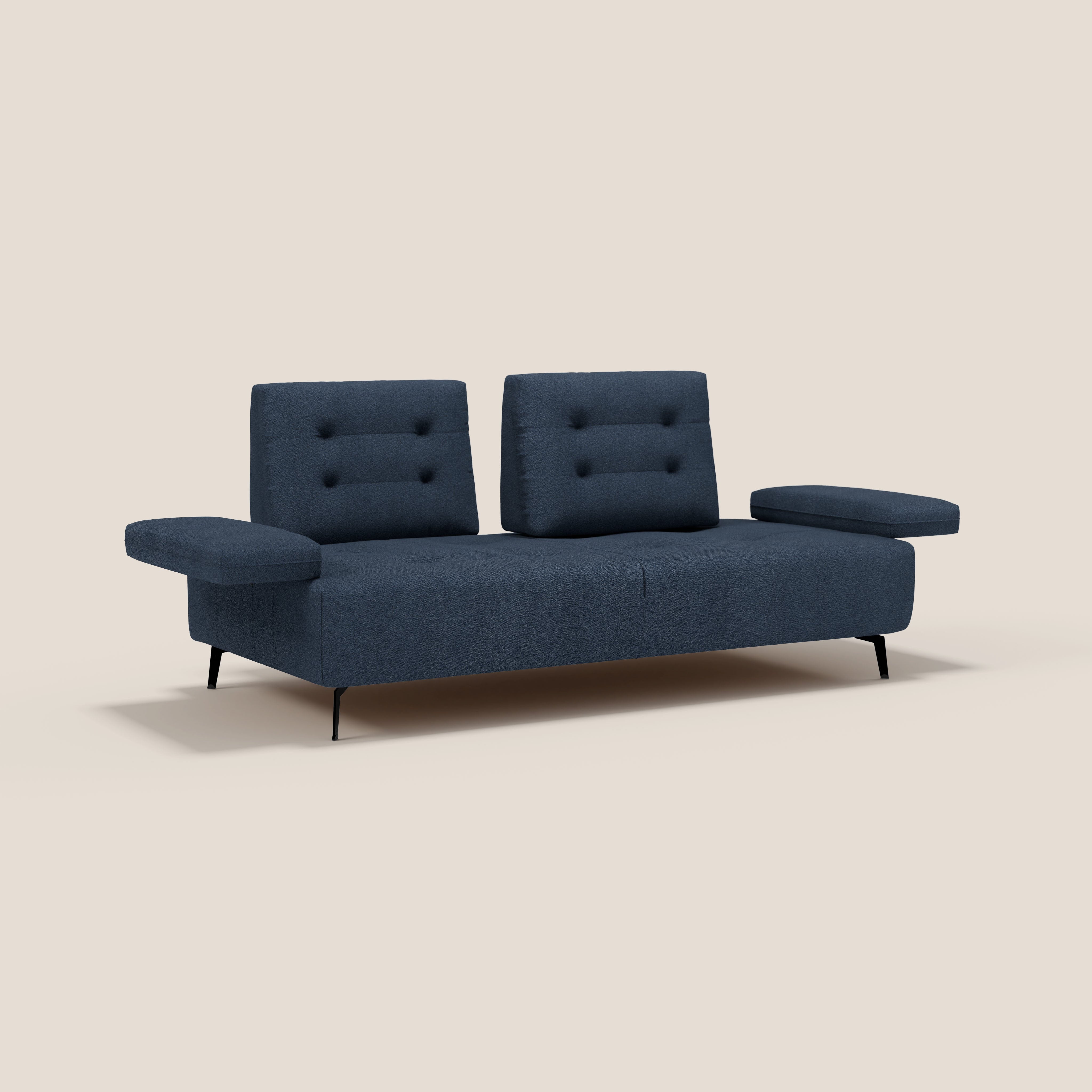 Lugano Divano 3 posti con schienali e braccioli traslanti in morbido bouclé impermeabile T07 - divani.store