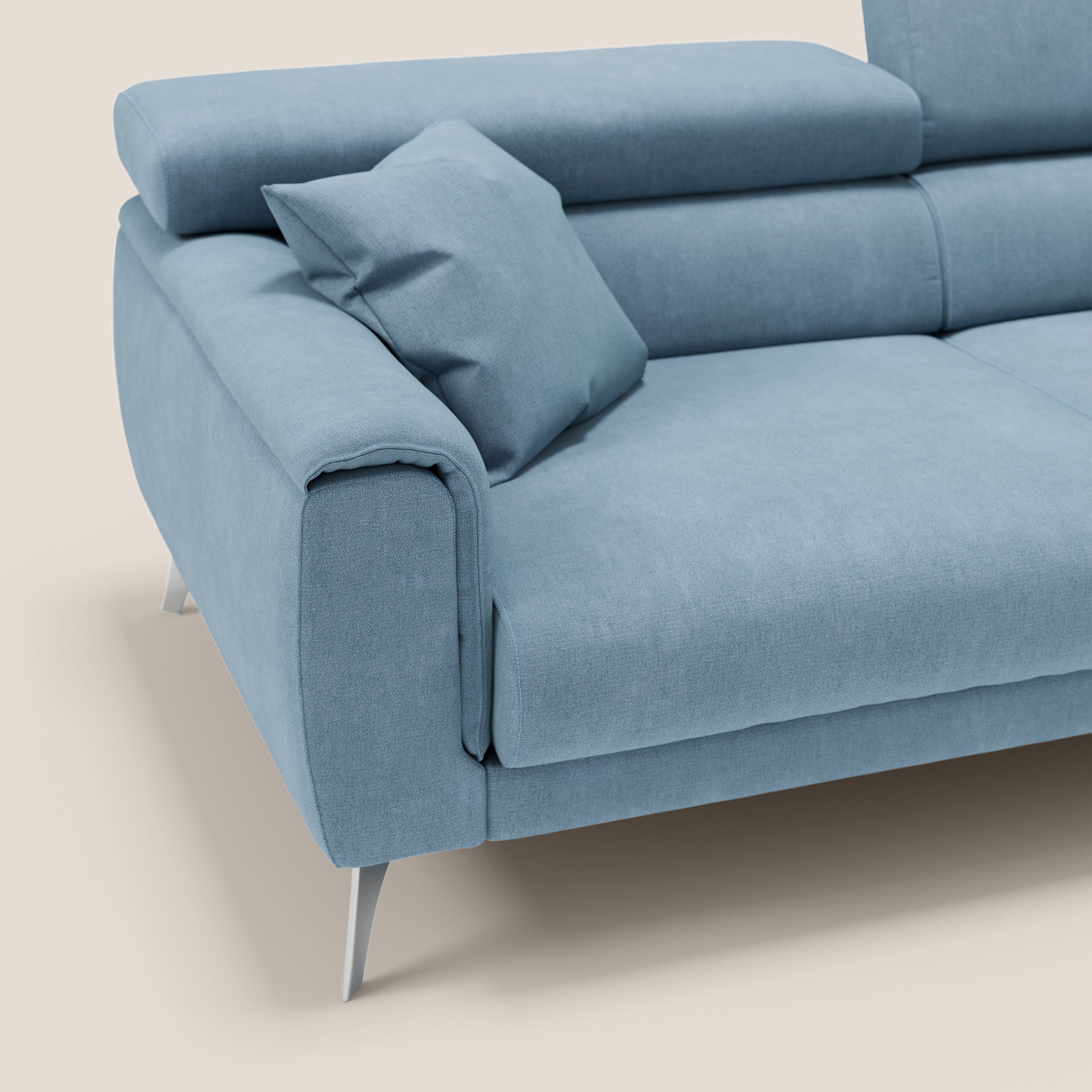 Caravaggio divano con sedute allungabili e poggiatesta reclinabili in tessuto impermeabile T02 - divani.store