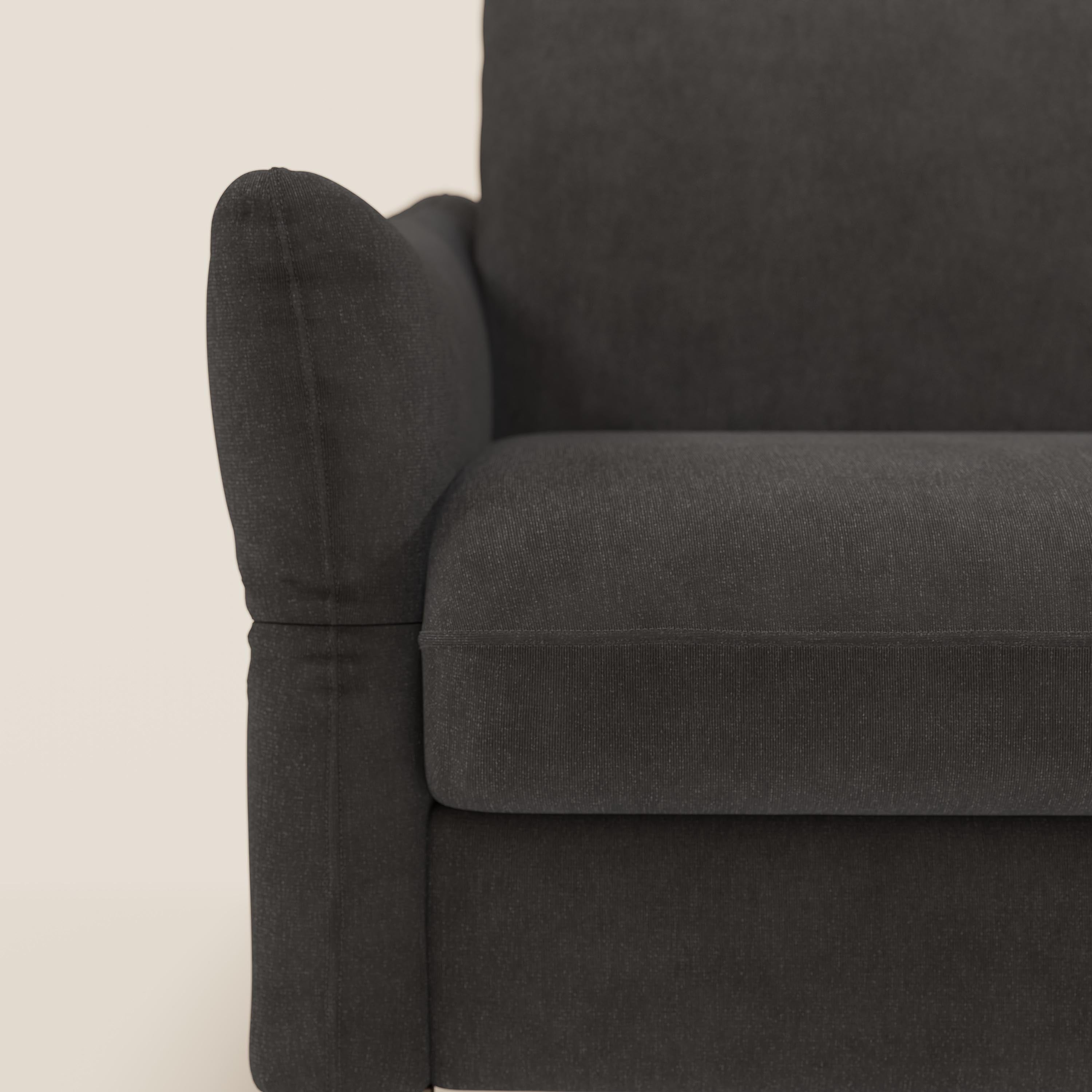 Dalia divano letto angolare con materasso alto 18 cm piedini alti e penisola contenitore in tessuto smacchiabile T17 - divani.store