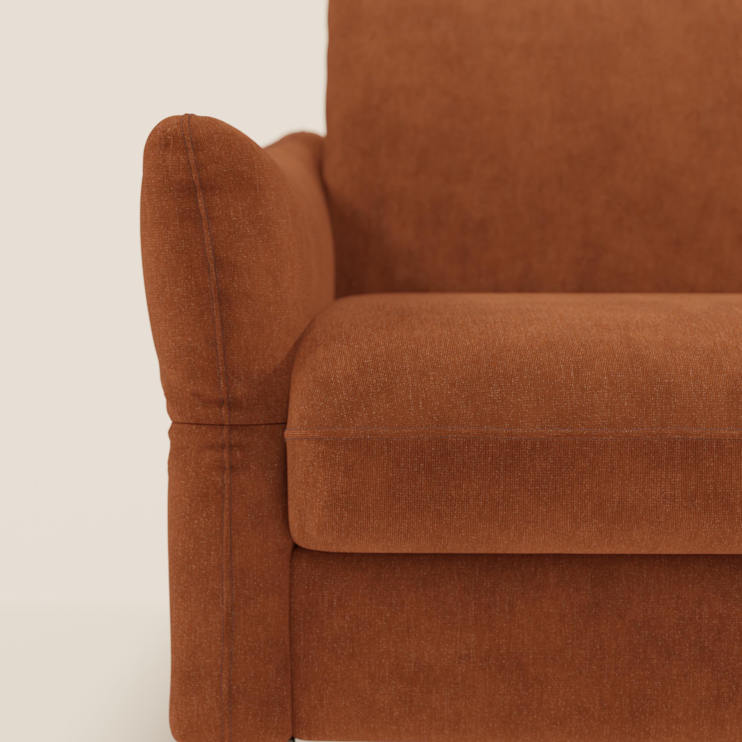 Dalia divano letto angolare con materasso alto 18 cm piedini alti e penisola contenitore in tessuto smacchiabile T17 - divani.store