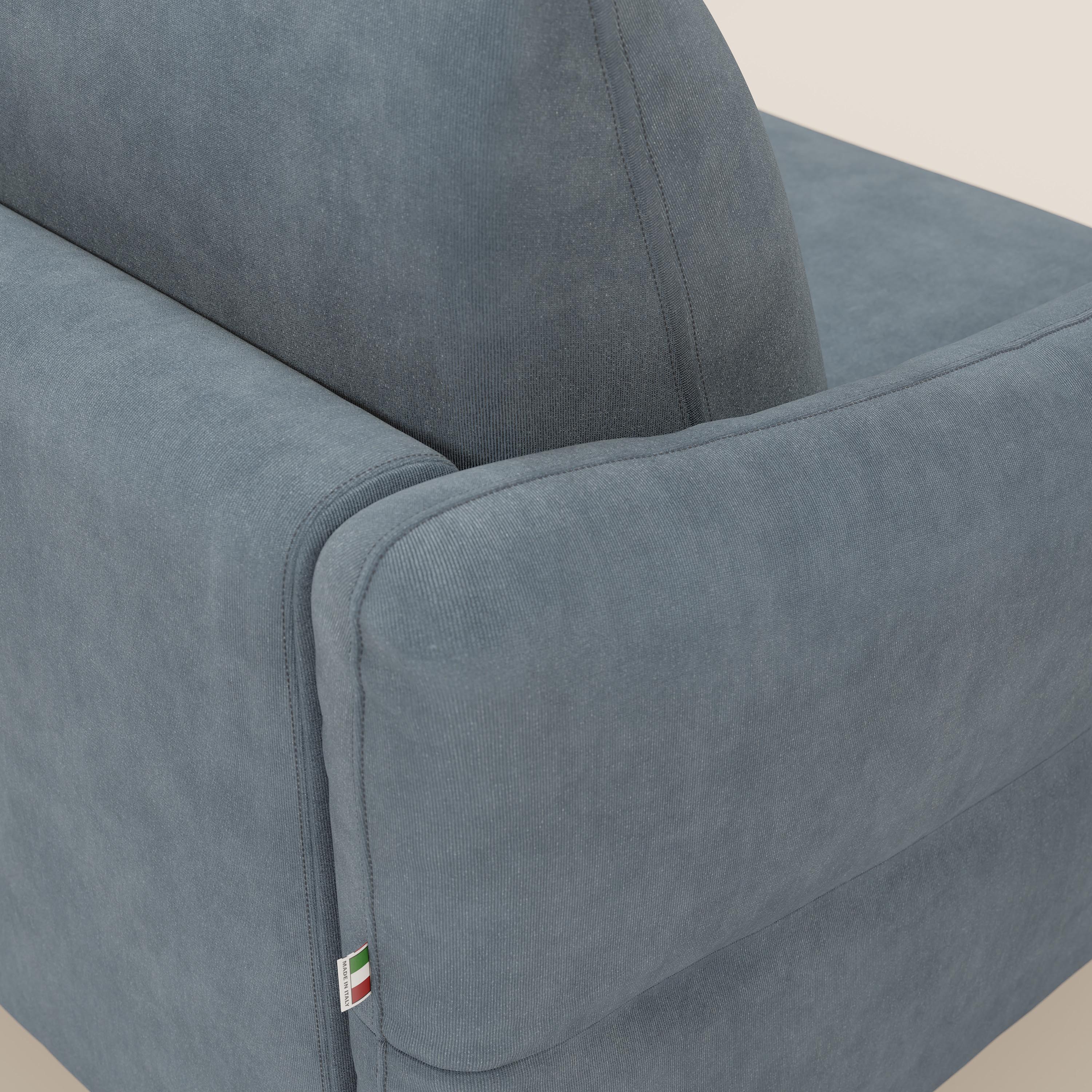 Dalia divano letto angolare con materasso alto 18 cm piedini alti e penisola contenitore in tessuto smacchiabile T17 - divani.store