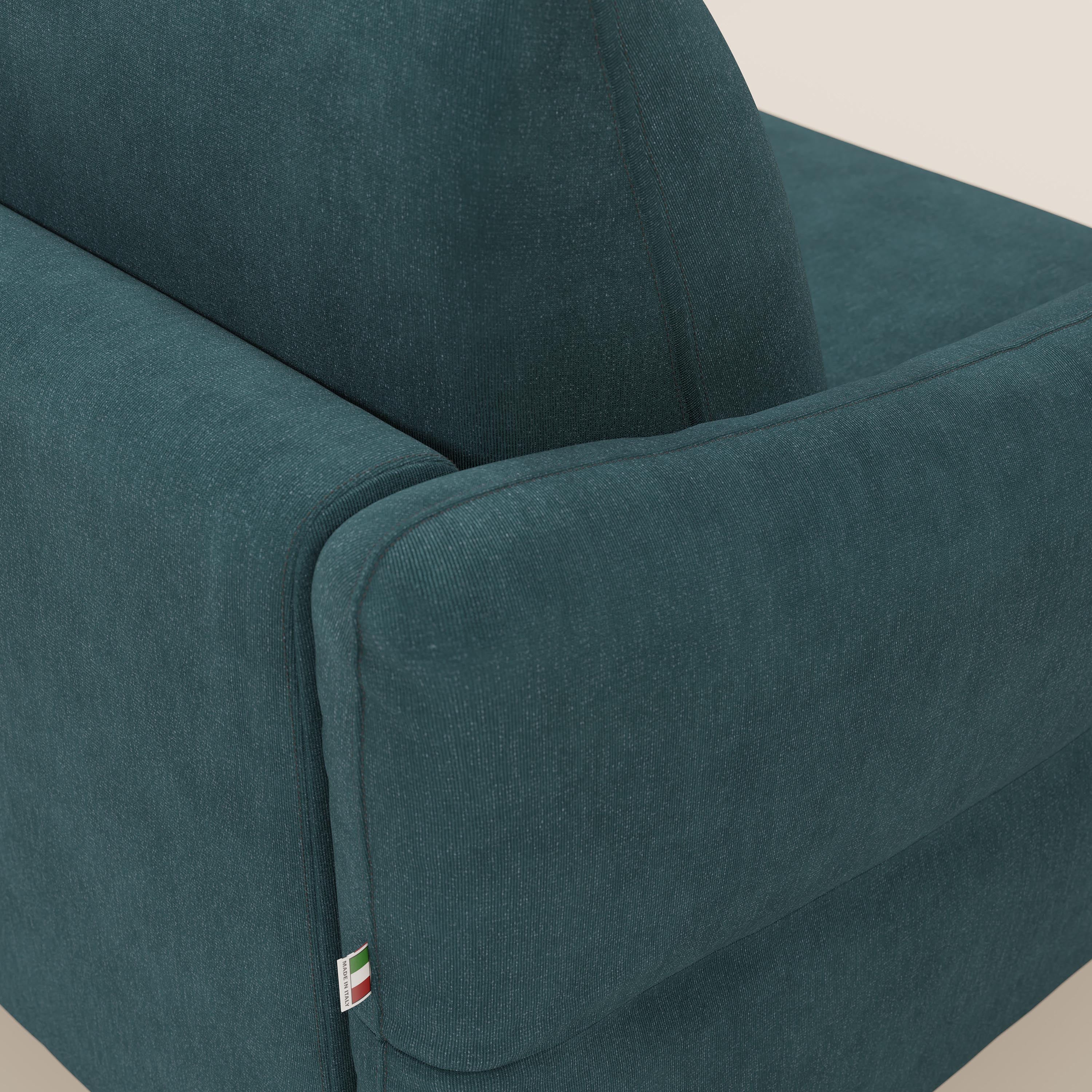 Dalia divano letto angolare con materasso alto 18 cm piedini alti e penisola contenitore in tessuto smacchiabile T17 - divani.store