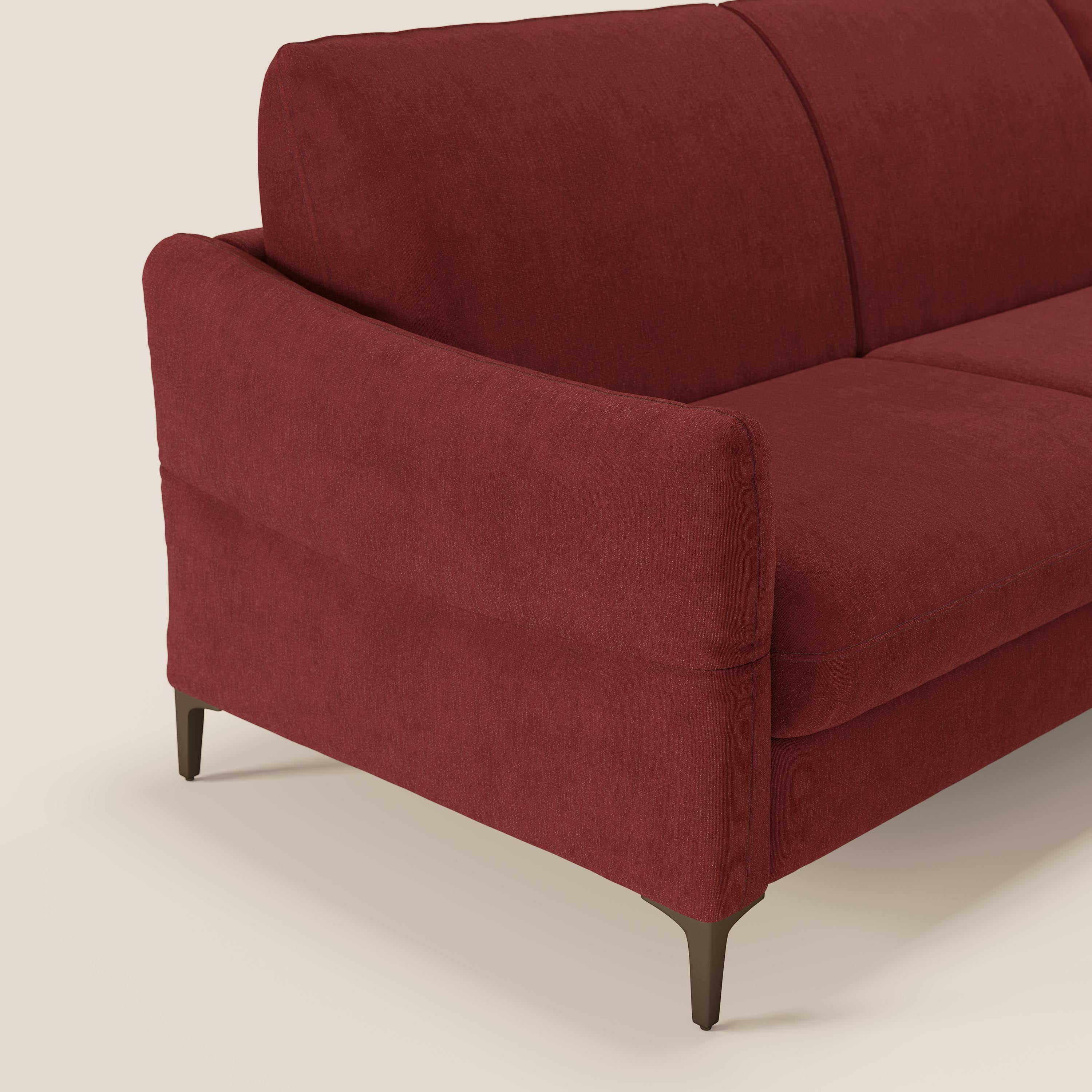 Dalia divano letto angolare con materasso alto 18 cm piedini alti e penisola contenitore in tessuto smacchiabile T17 - divani.store