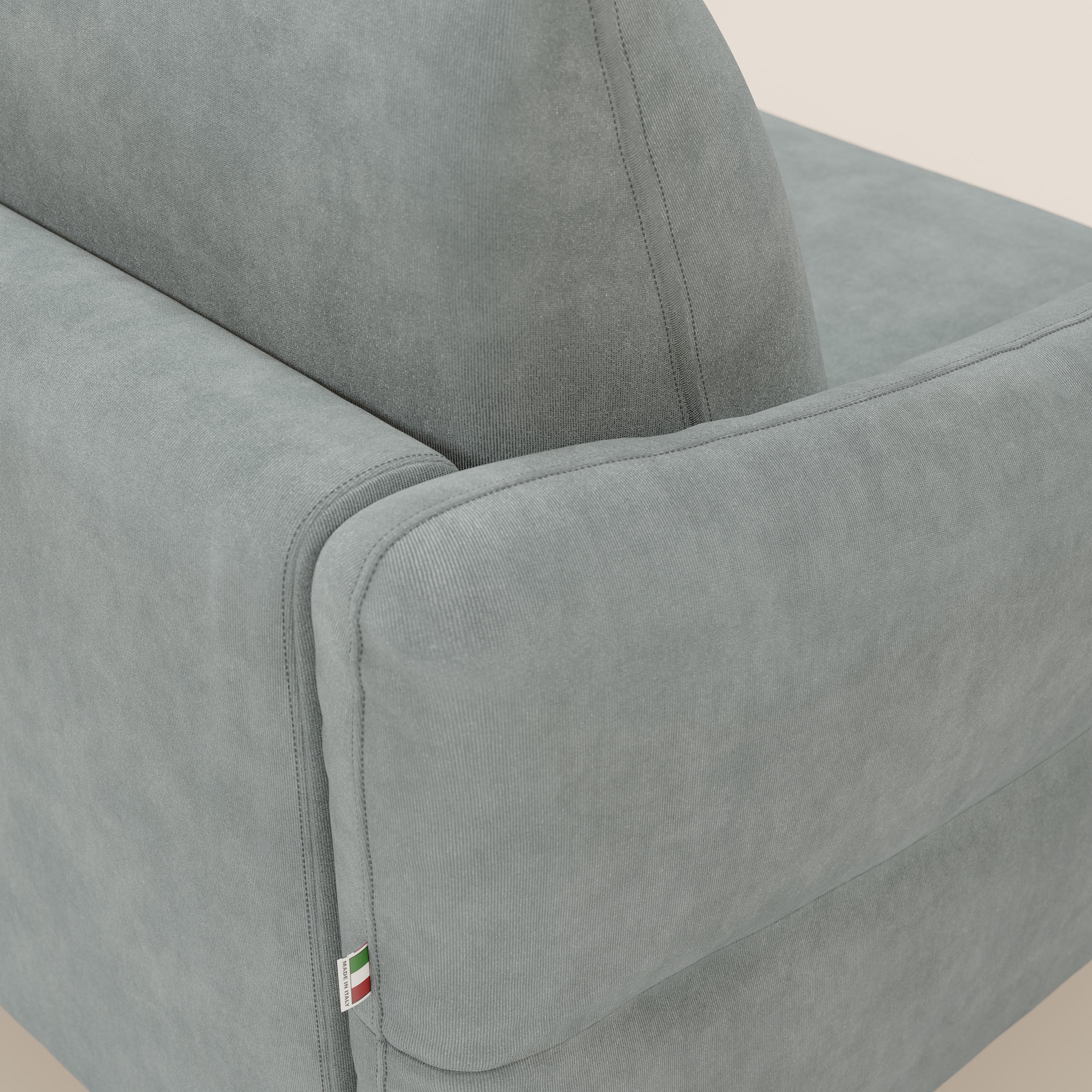 Dalia divano letto angolare con materasso alto 18 cm piedini alti e penisola contenitore in tessuto smacchiabile T17 - divani.store