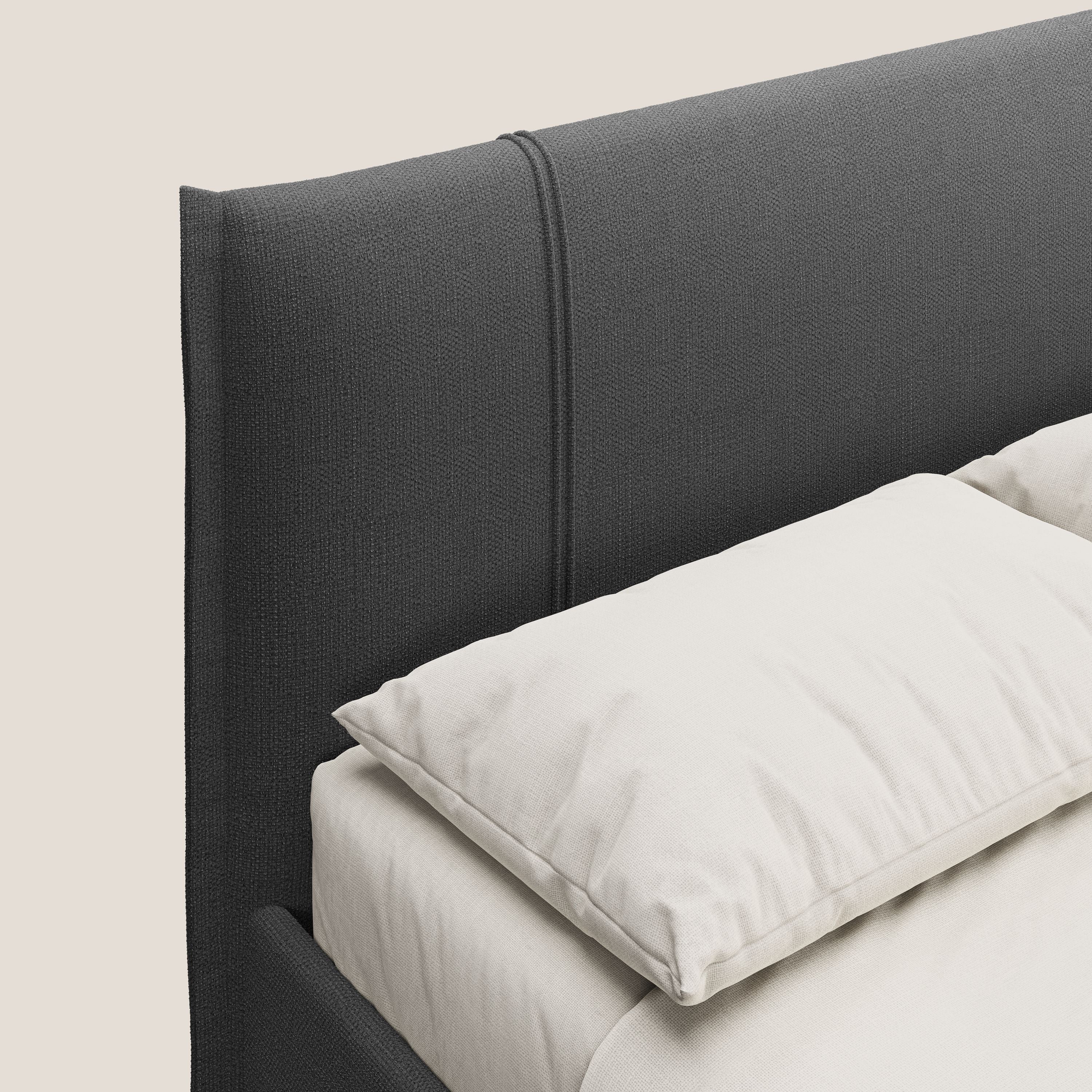 Alicia letto imbottito con vano contenitore in tessuto impermeabile T14 antracite - divani.store