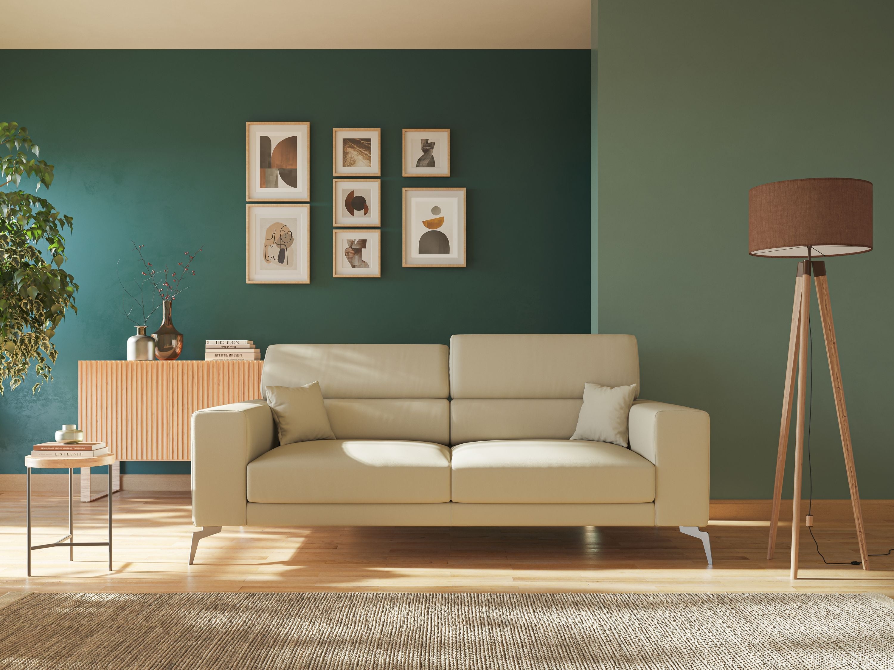 Blade Divano moderno con poggiatesta reclinabili in Ecopelle T04 beige - divani.store