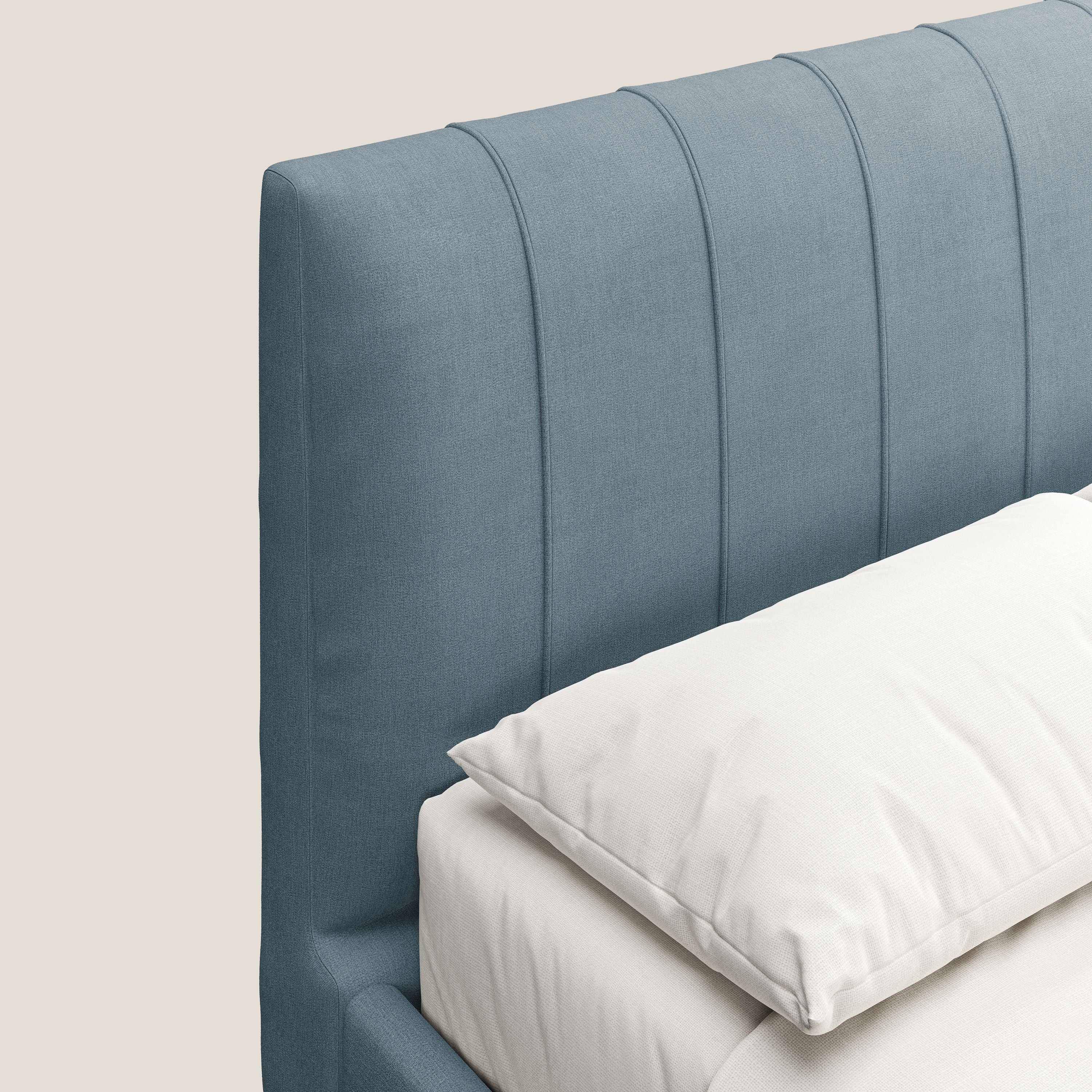 Calliope letto imbottito piedini alti completamente sfoderabile in tessuto smacchiabile T17 carta da zucchero - divani.store