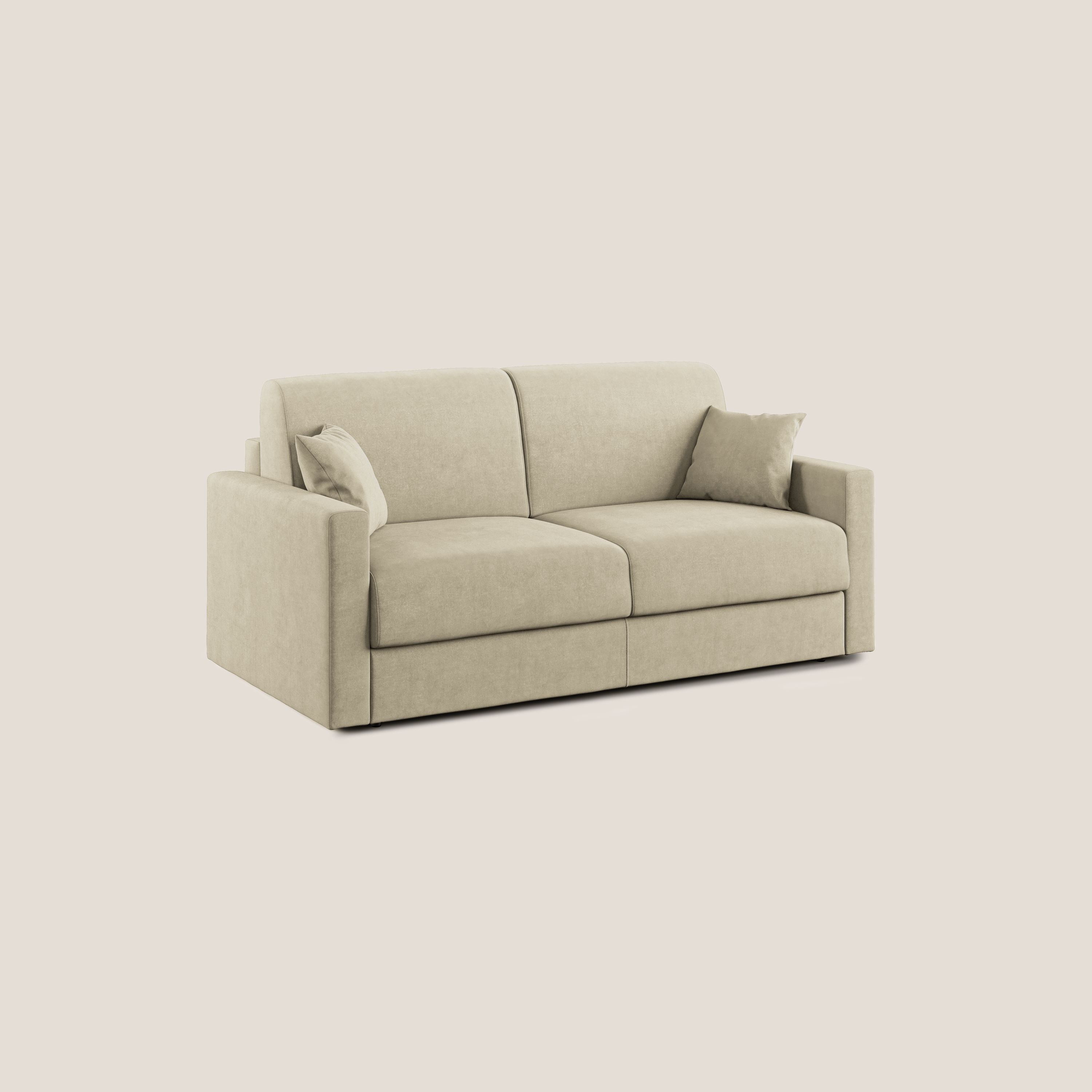 Chris Divano letto in microfibra smacchiabile T11 panna - divani.store
