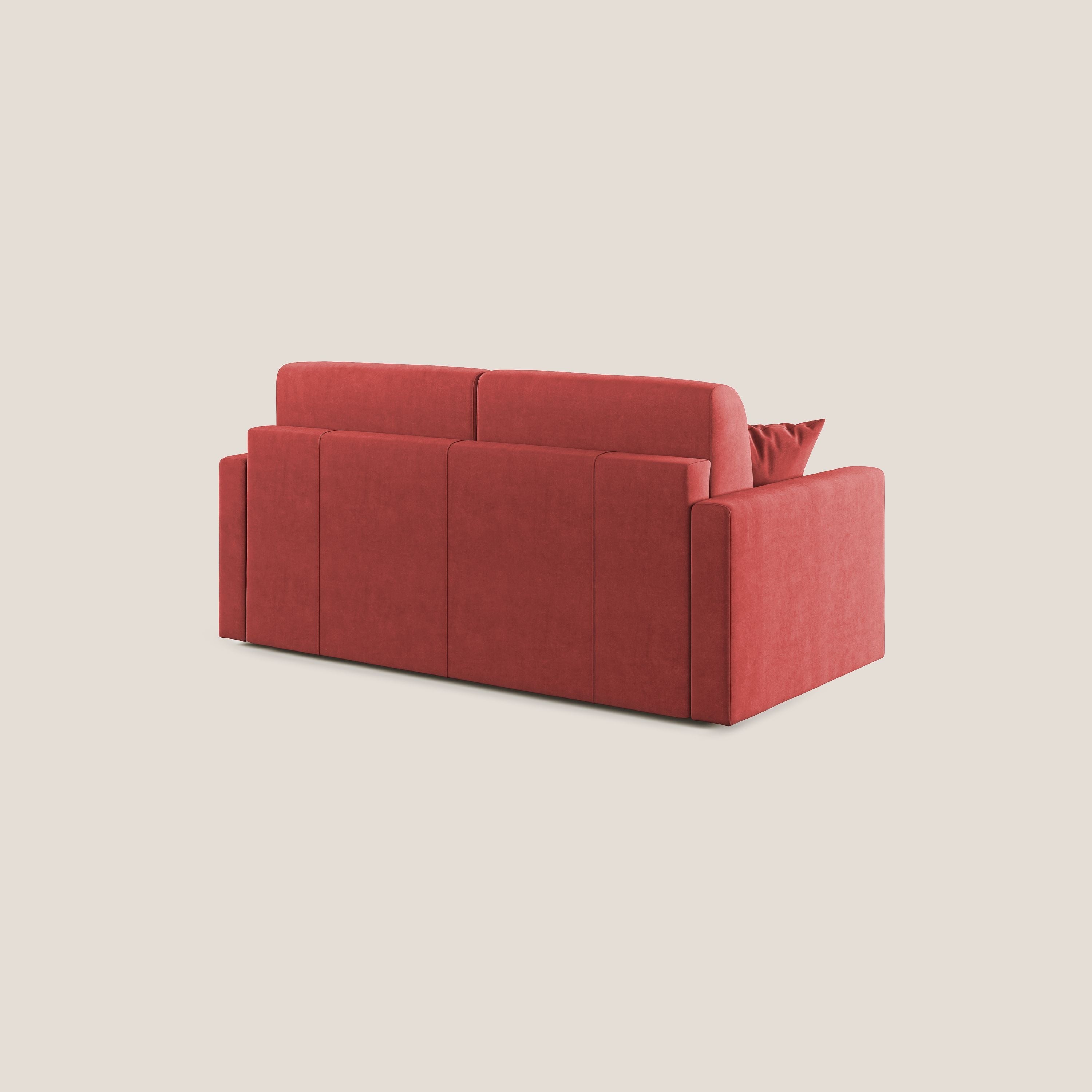Chris Divano letto in microfibra smacchiabile T11 rosso - divani.store