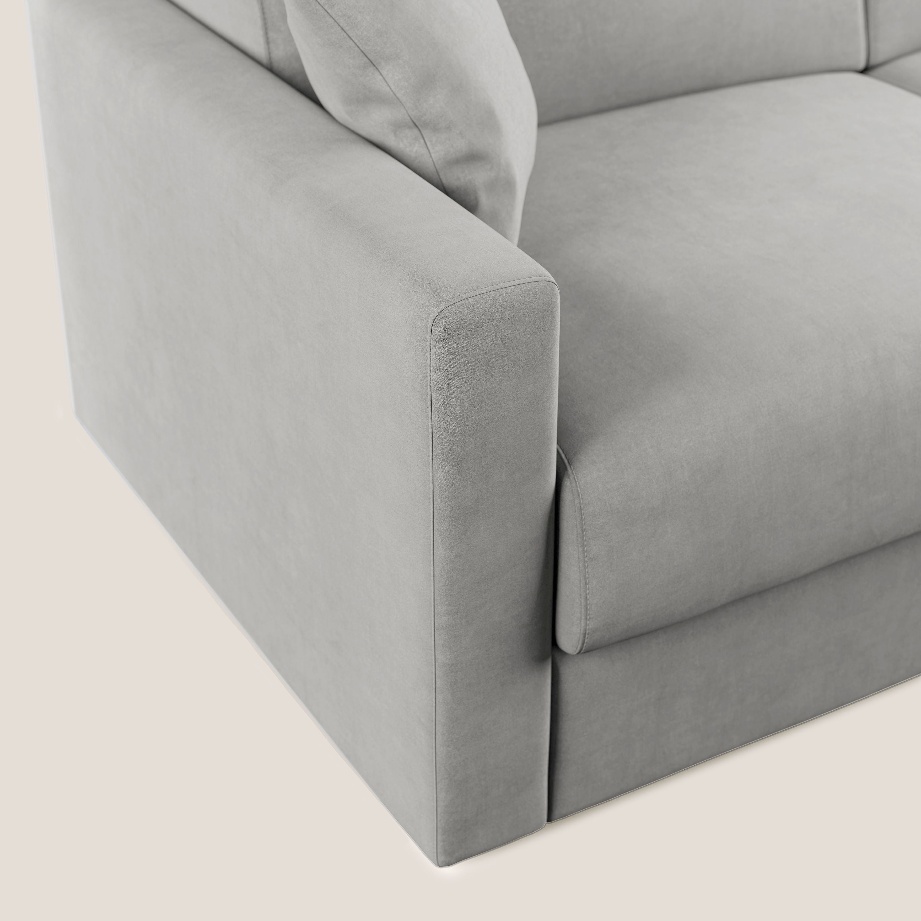 Chris Divano letto in microfibra smacchiabile T11 grigio chiaro - divani.store