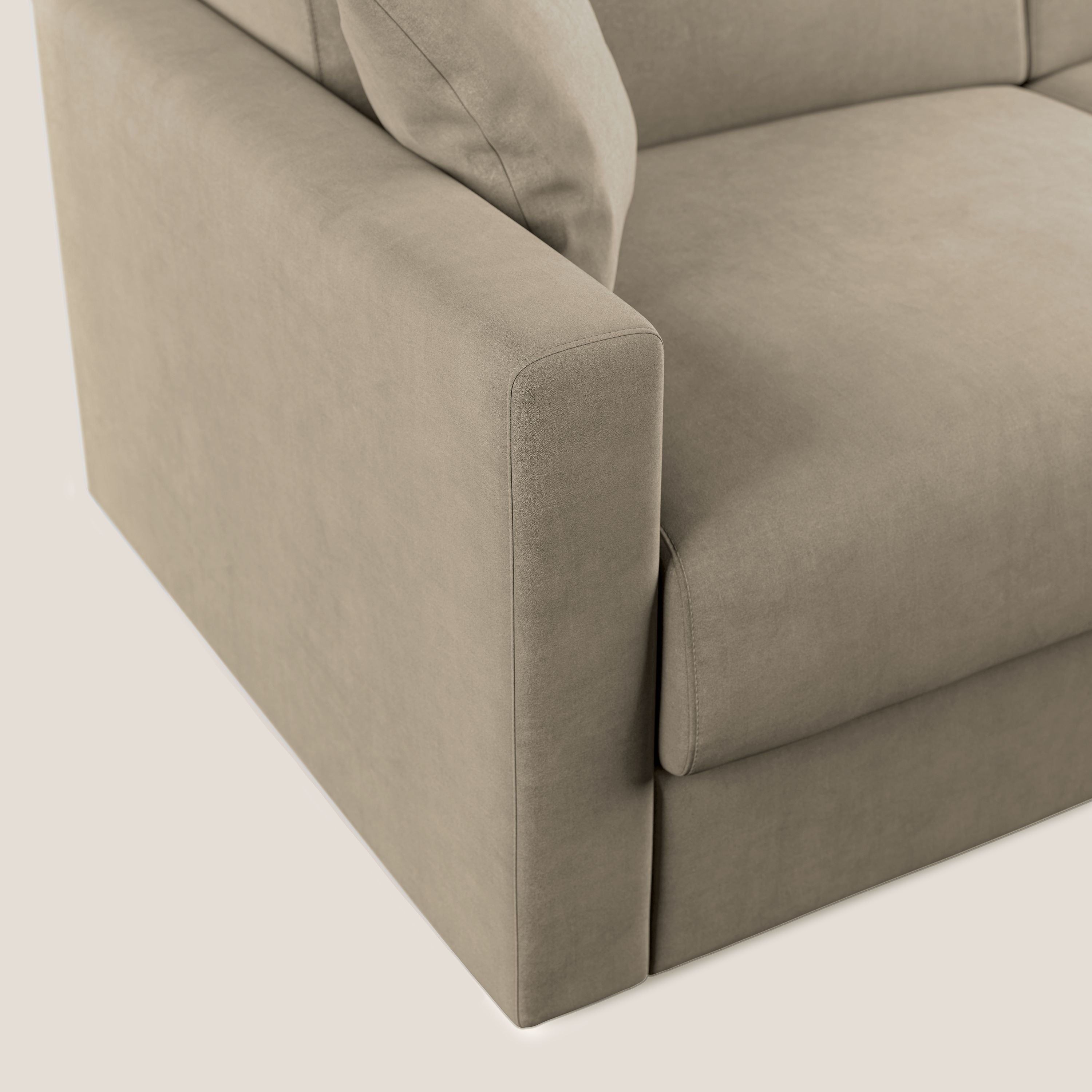 Chris Divano letto in microfibra smacchiabile T11 tortora - divani.store