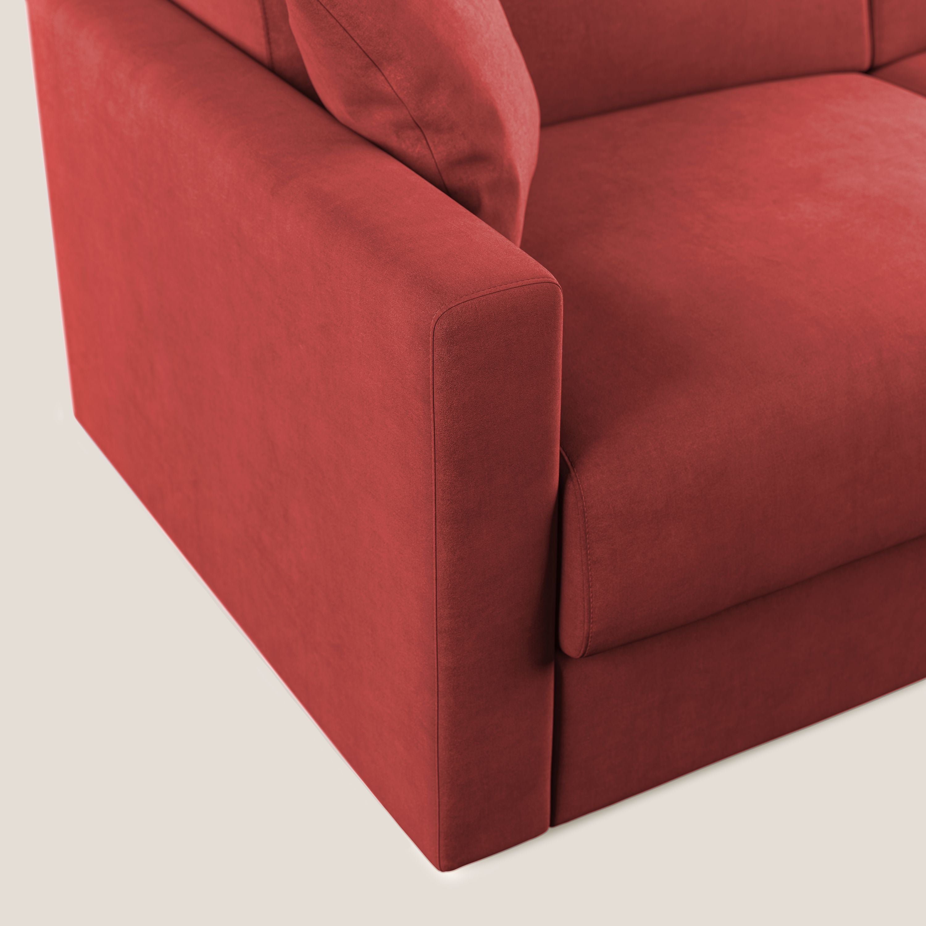 Chris Divano letto in microfibra smacchiabile T11 rosso - divani.store