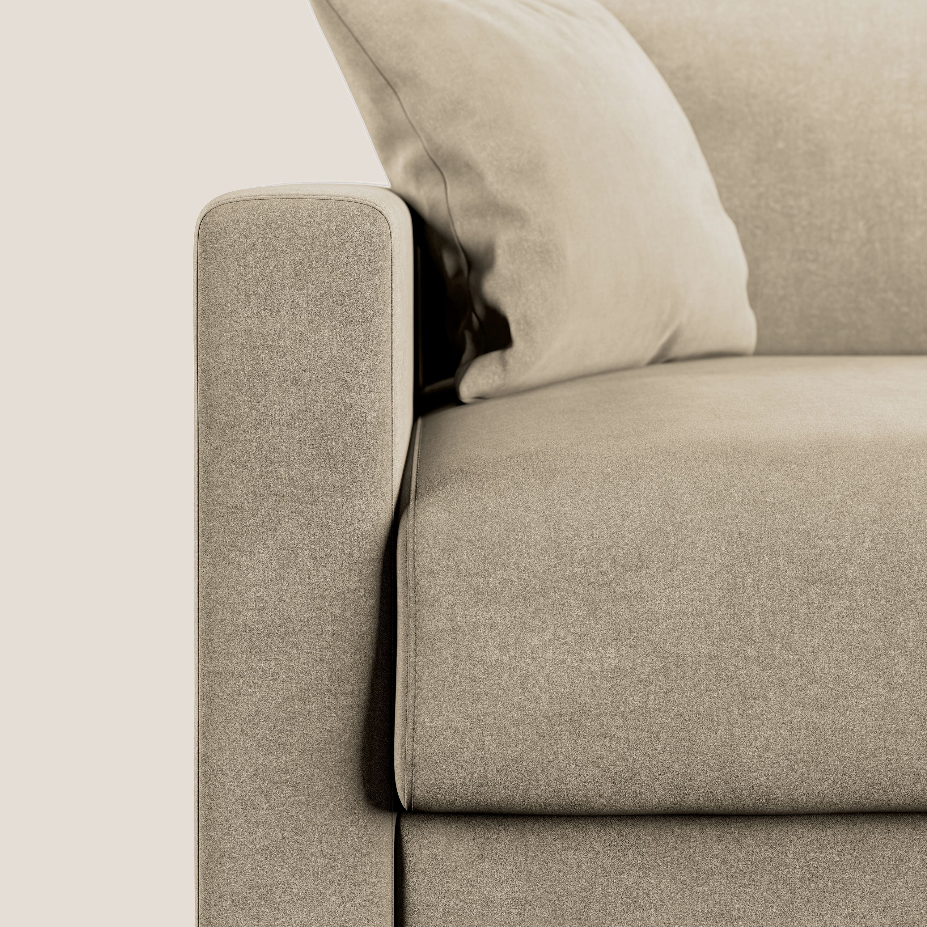 Chris Divano letto in microfibra smacchiabile T11 tortora - divani.store