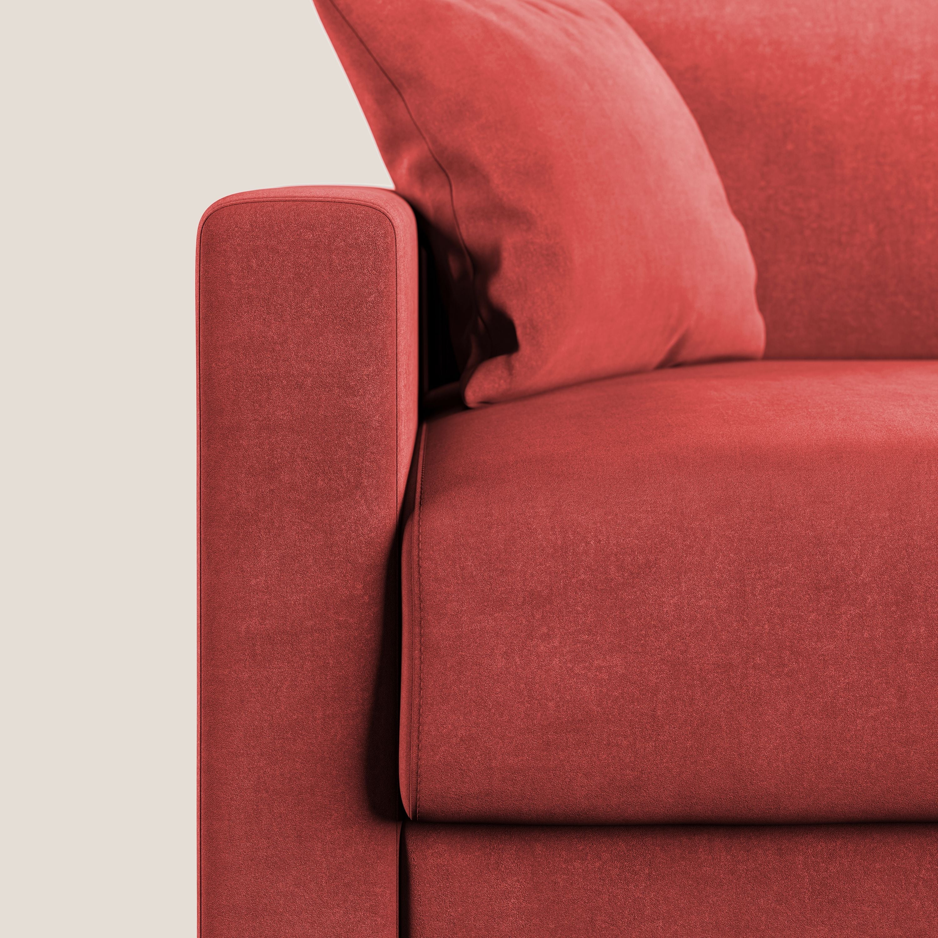 Chris Divano letto in microfibra smacchiabile T11 rosso - divani.store
