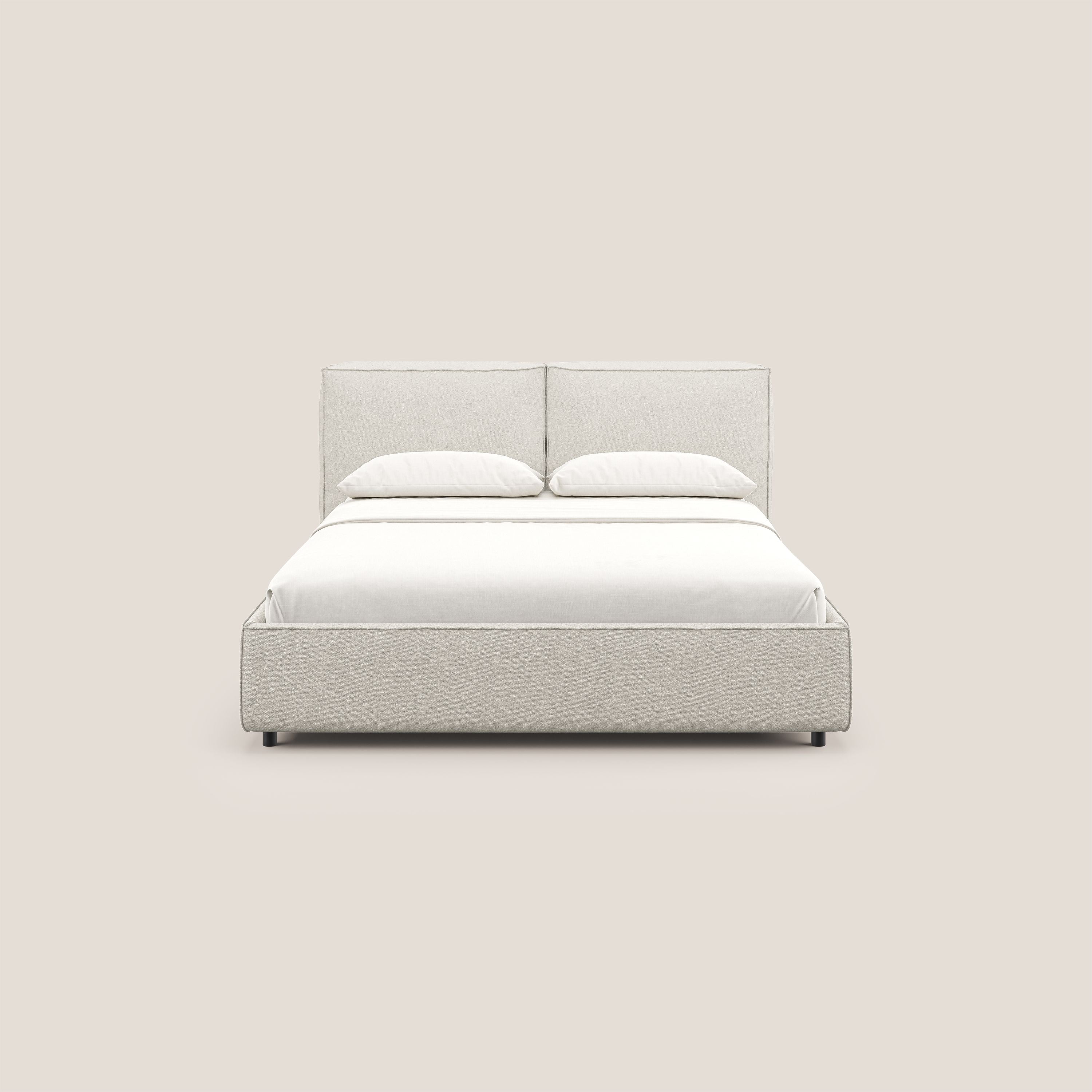 Cocoon letto imbottito contenitore sfoderabile in bouclet impermeabile T07 bianco - divani.store