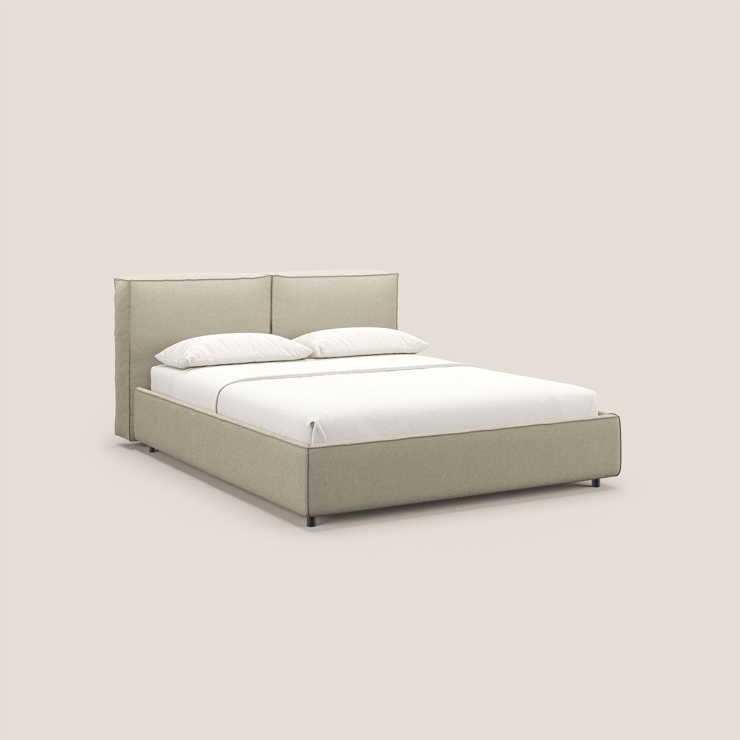 Cocoon letto imbottito contenitore sfoderabile in bouclet impermeabile T07 beige - divani.store