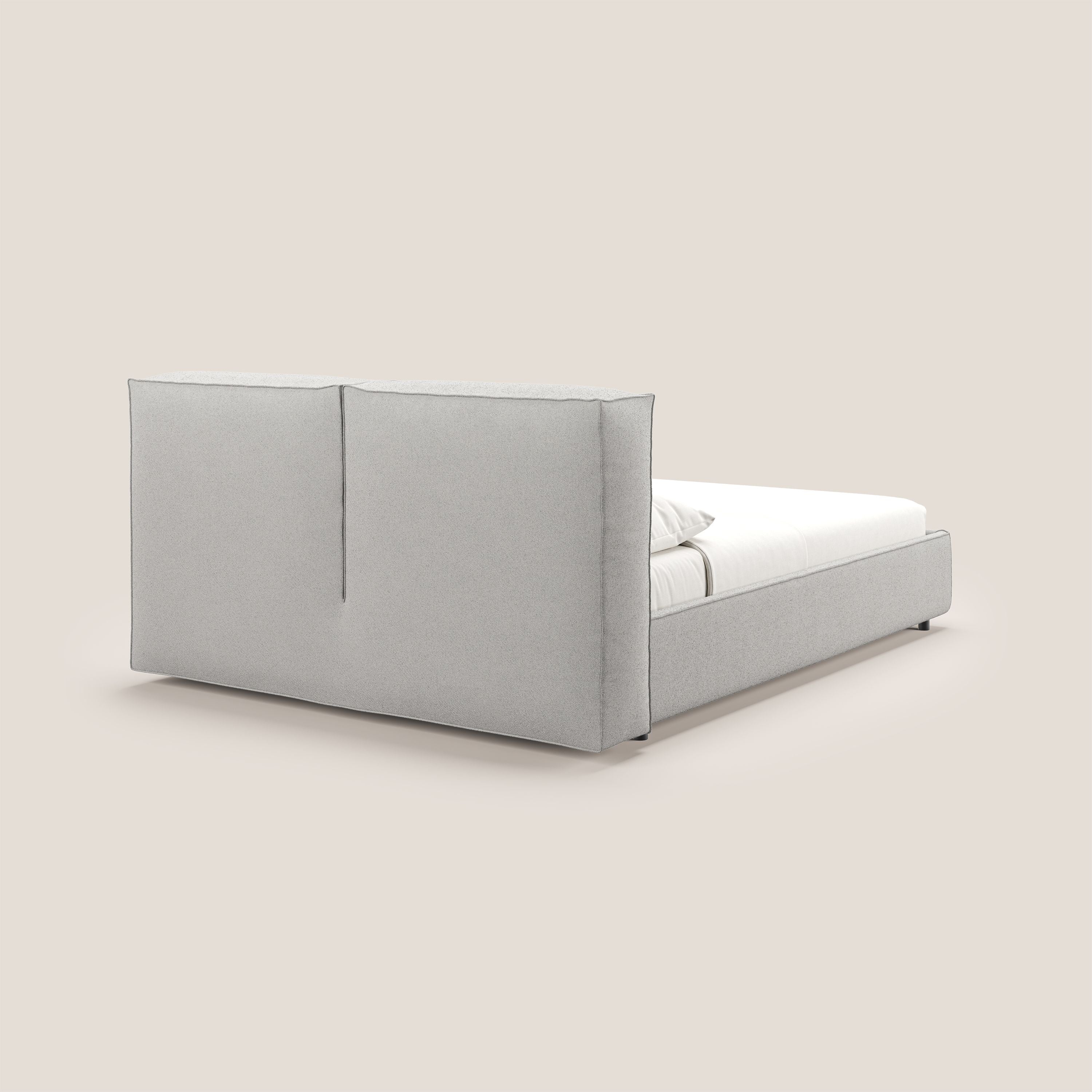 Cocoon letto imbottito contenitore sfoderabile in bouclet impermeabile T07 grigio - divani.store