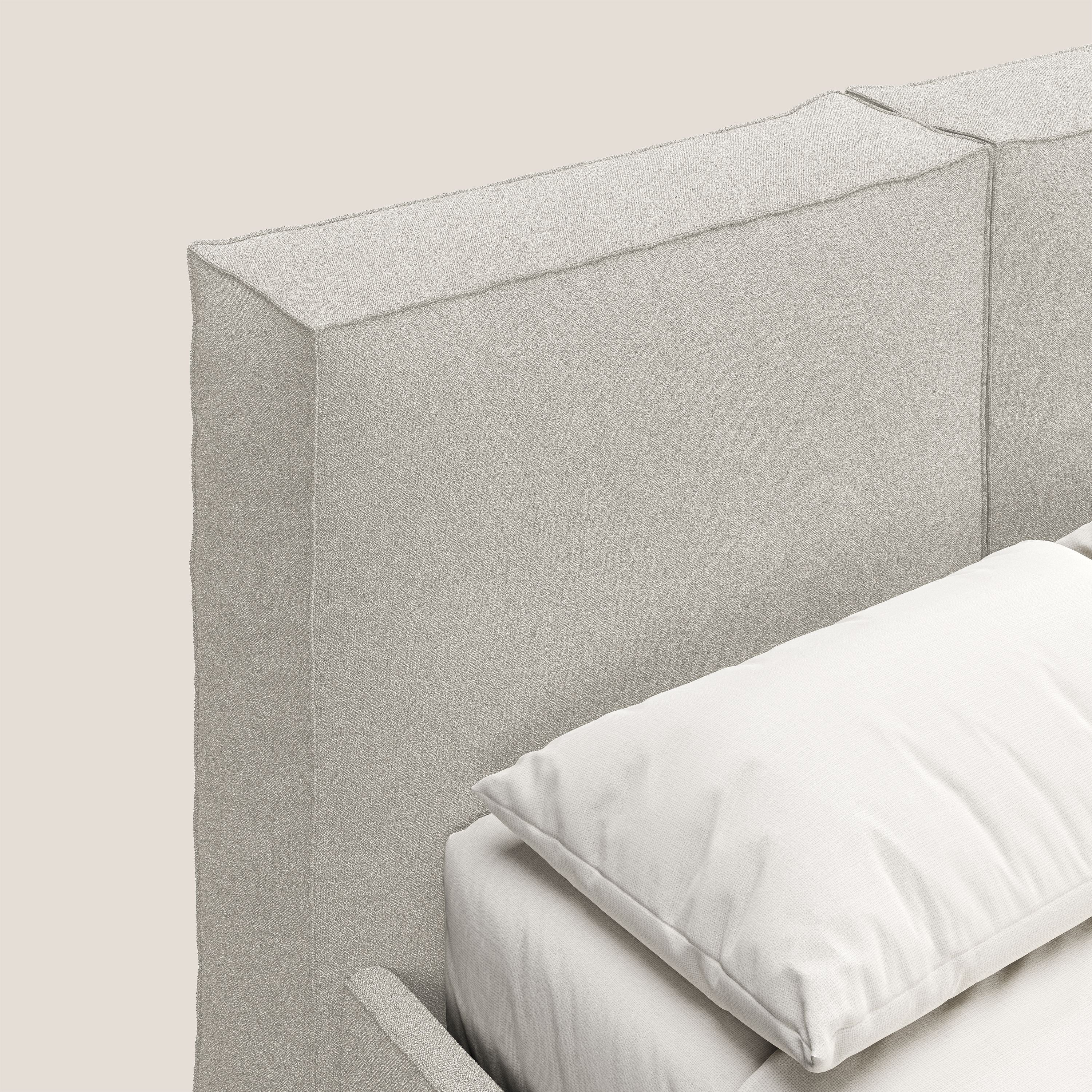 Cocoon letto imbottito contenitore sfoderabile in bouclet impermeabile T07 bianco - divani.store