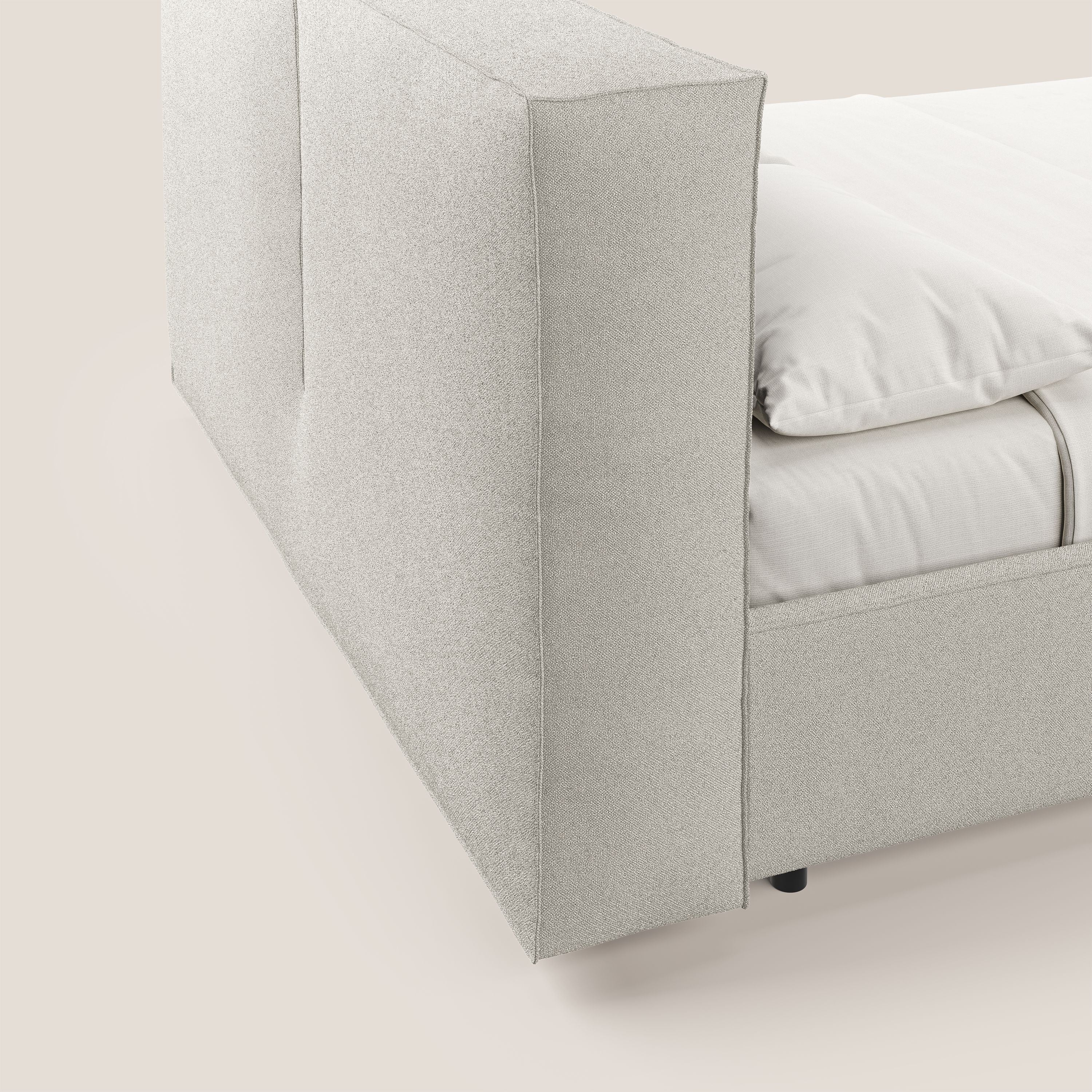 Cocoon letto imbottito contenitore sfoderabile in bouclet impermeabile T07 bianco - divani.store