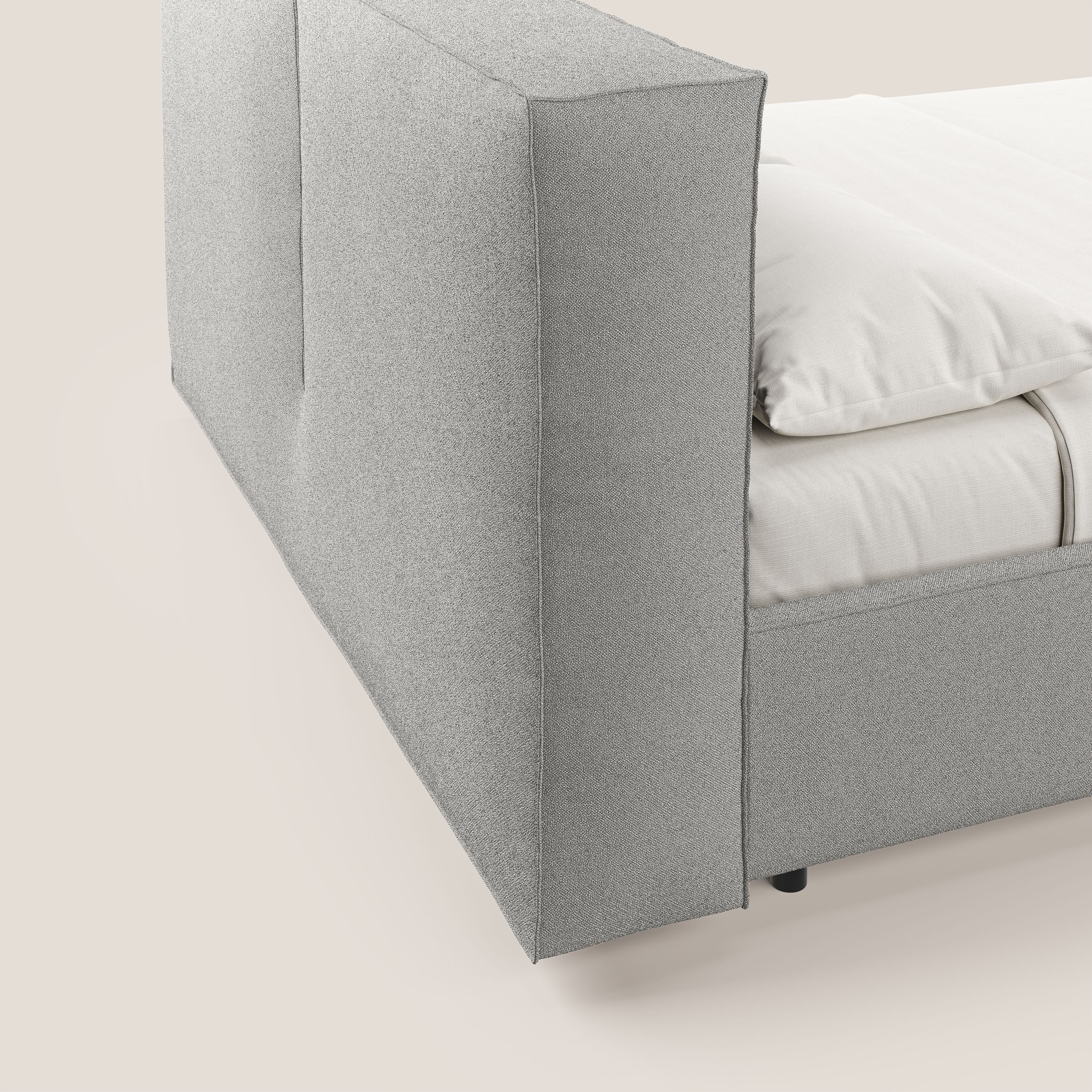 Cocoon letto imbottito contenitore sfoderabile in bouclet impermeabile T07 grigio - divani.store