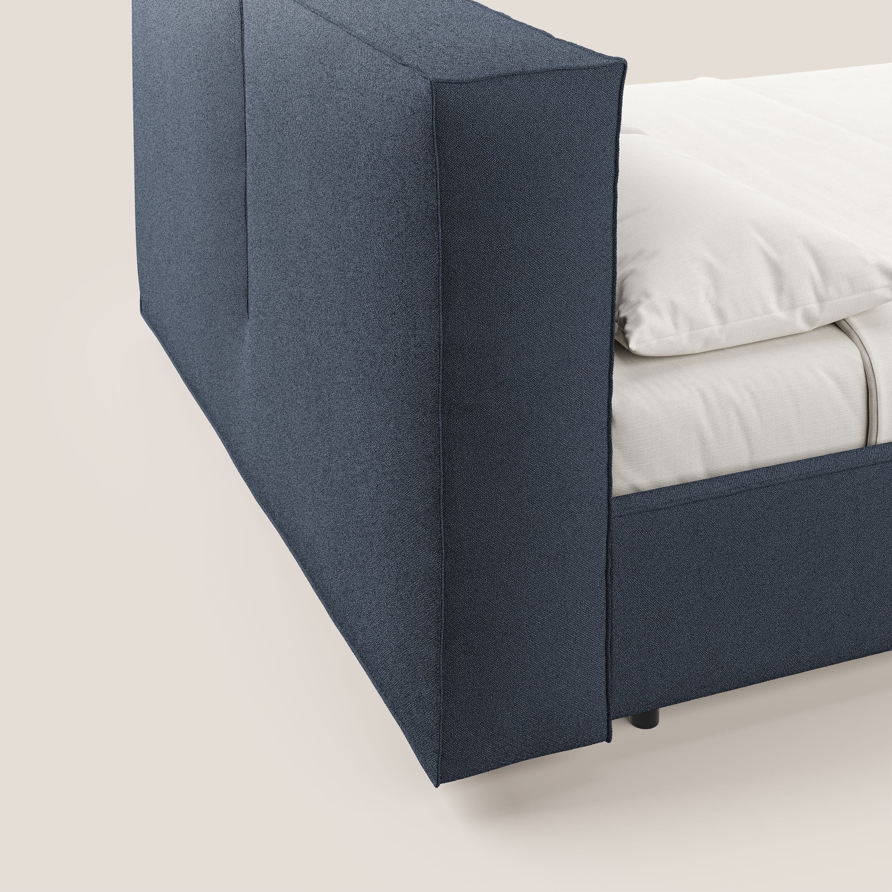 Cocoon letto imbottito contenitore sfoderabile in bouclet impermeabile T07 blu - divani.store