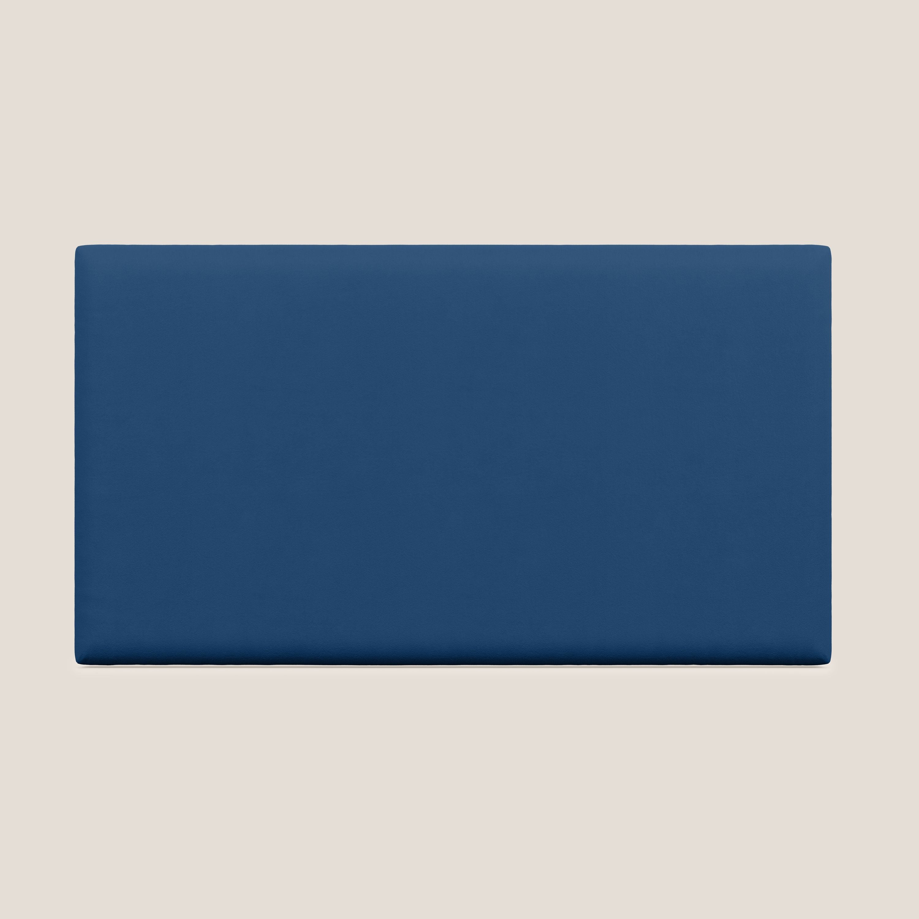 Testata pannello a muro grande di varie dimensioni in morbida microfibra smacchiabile T11 blu - divani.store