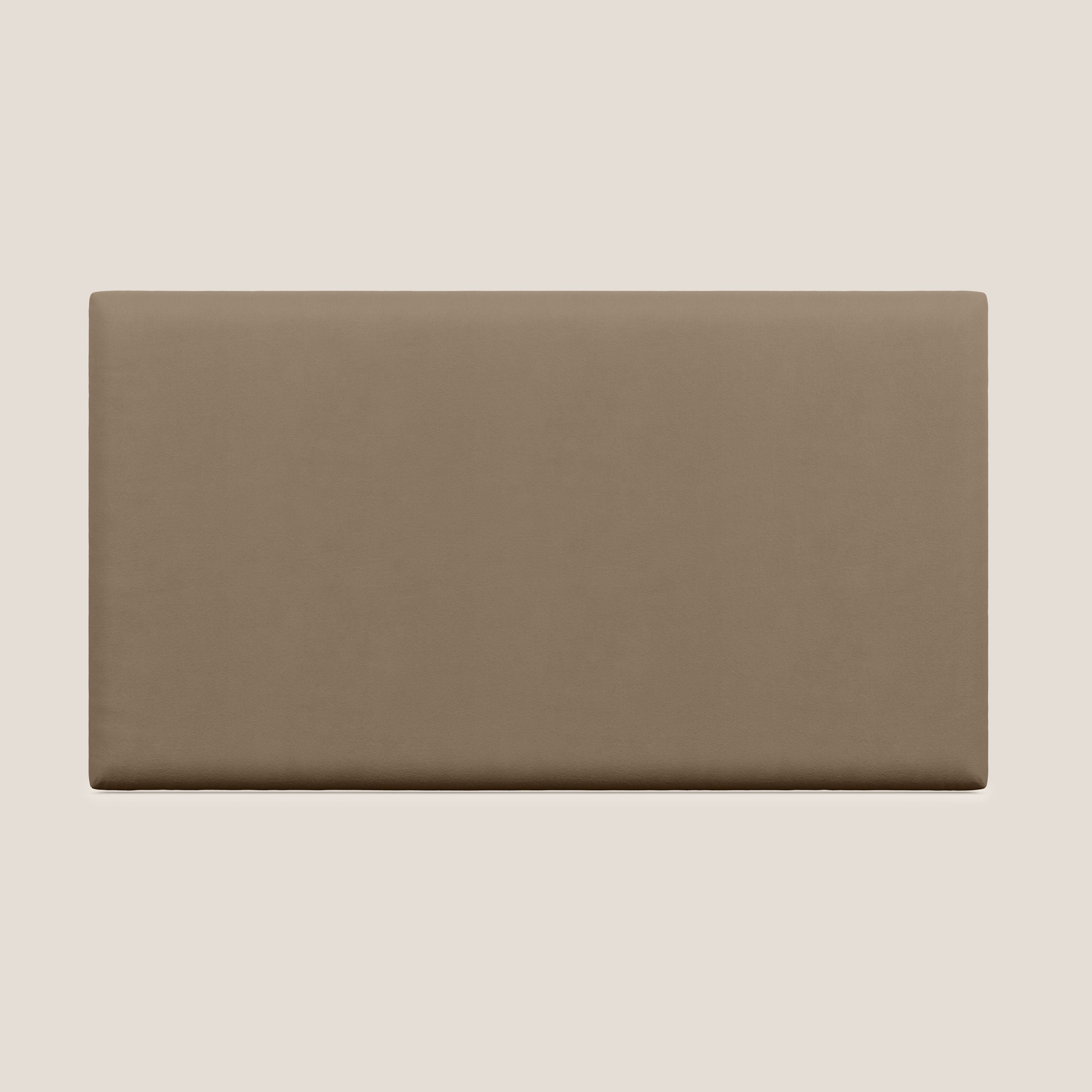 Testata pannello a muro grande di varie dimensioni in morbida microfibra smacchiabile T11 marrone - divani.store