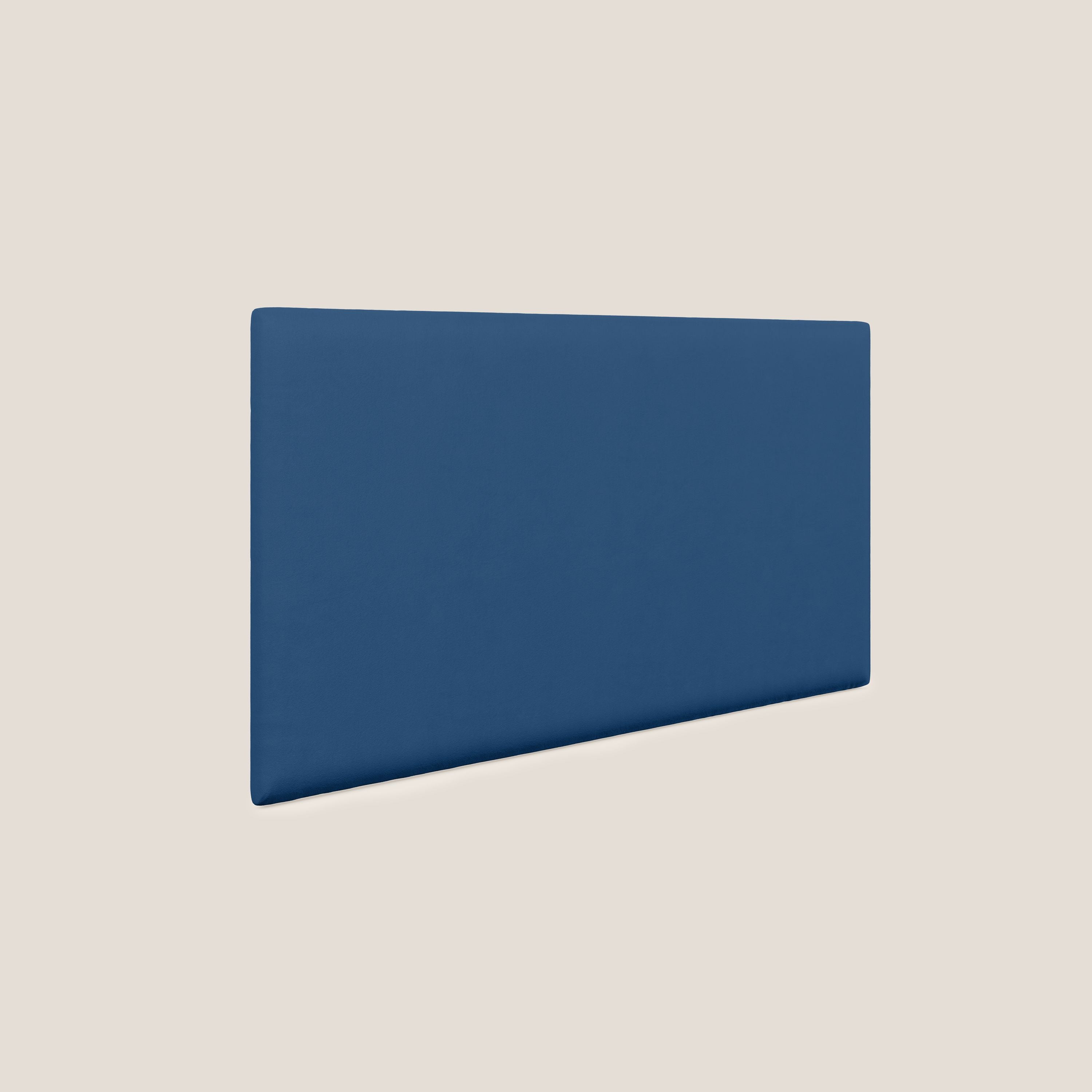 Testata pannello a muro media di varie dimensioni in microfibra smacchiabile T11 blu - divani.store