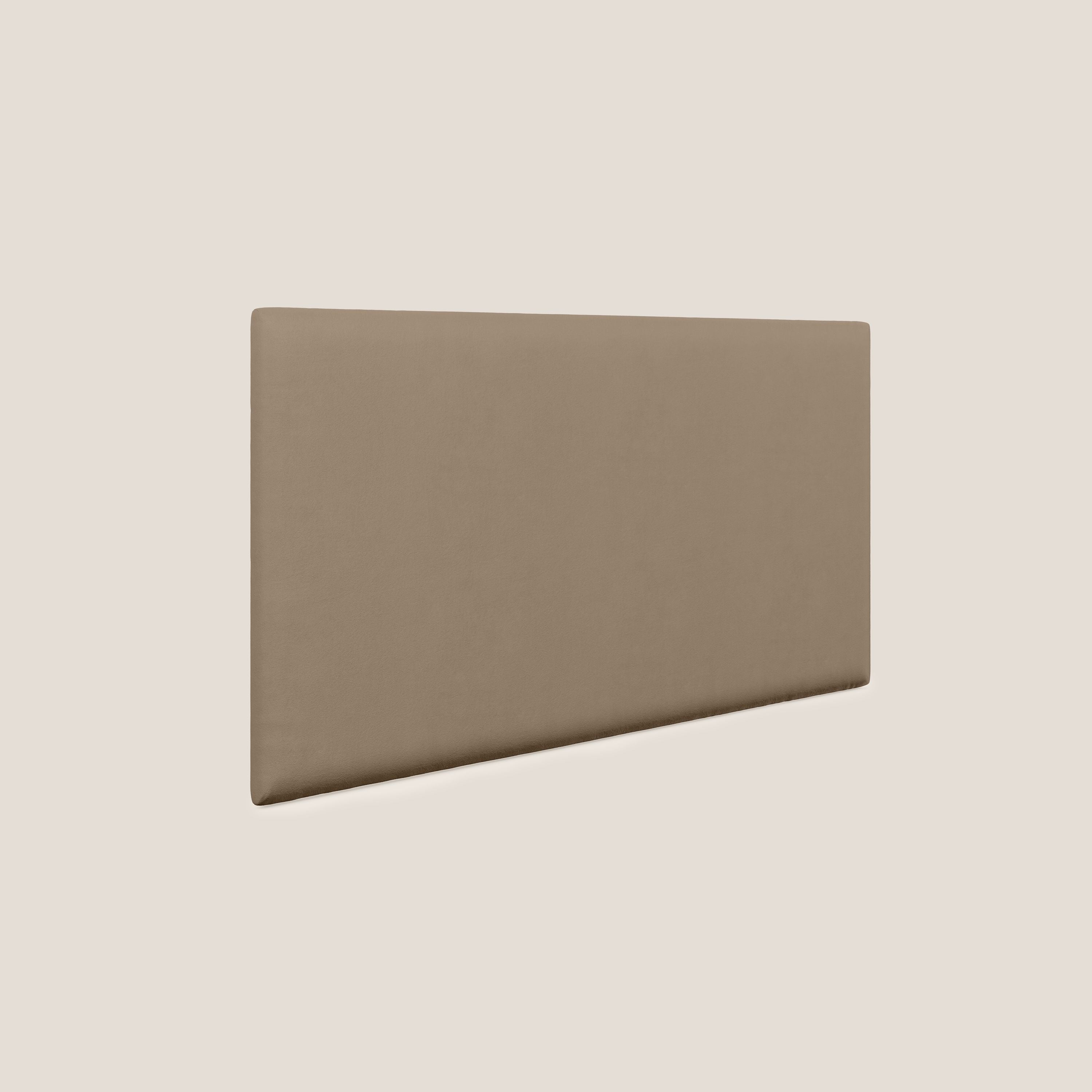 Testata pannello a muro grande di varie dimensioni in morbida microfibra smacchiabile T11 marrone - divani.store