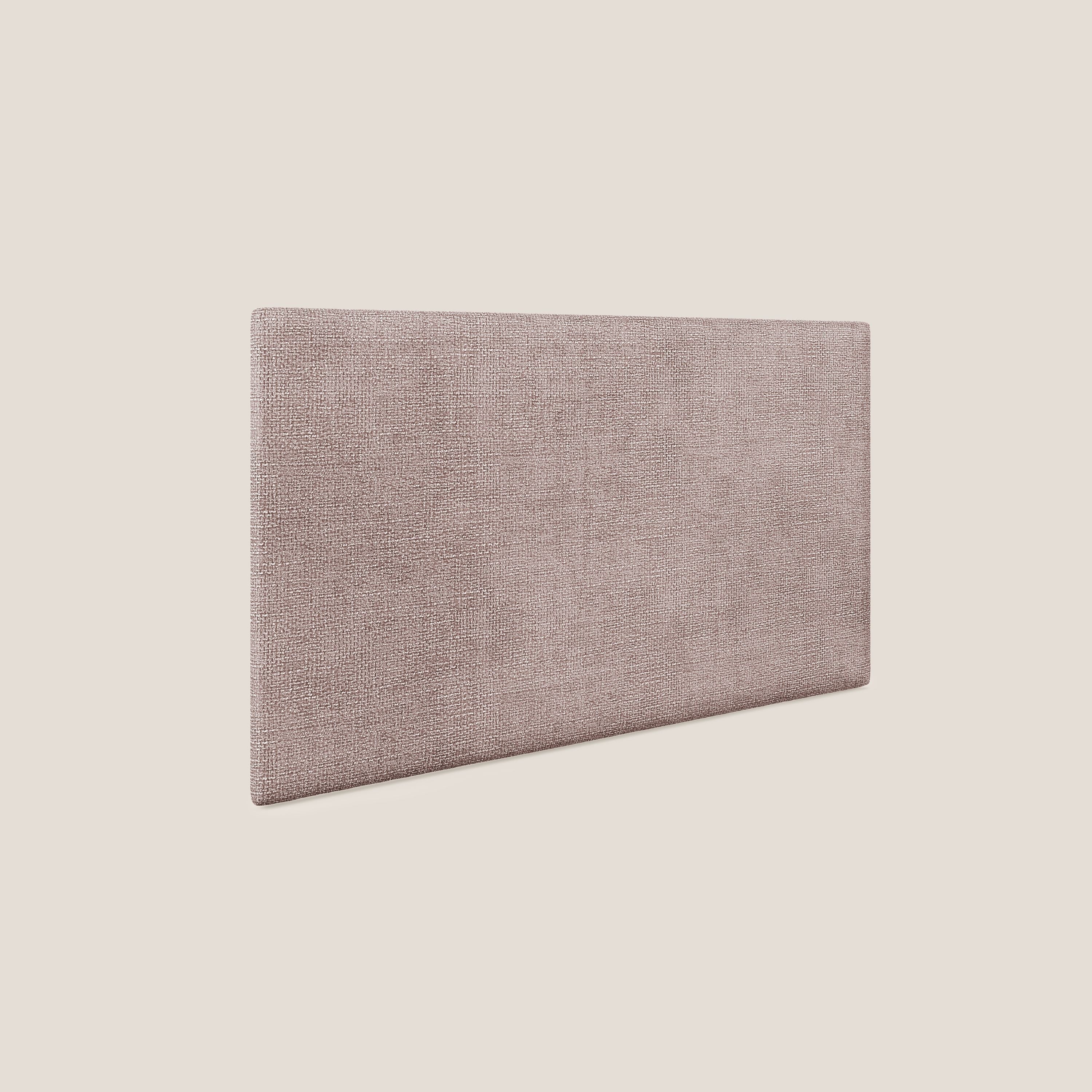 Testata pannello a muro media di varie dimensioni in morbido tessuto impermeabile T10 rosa - divani.store