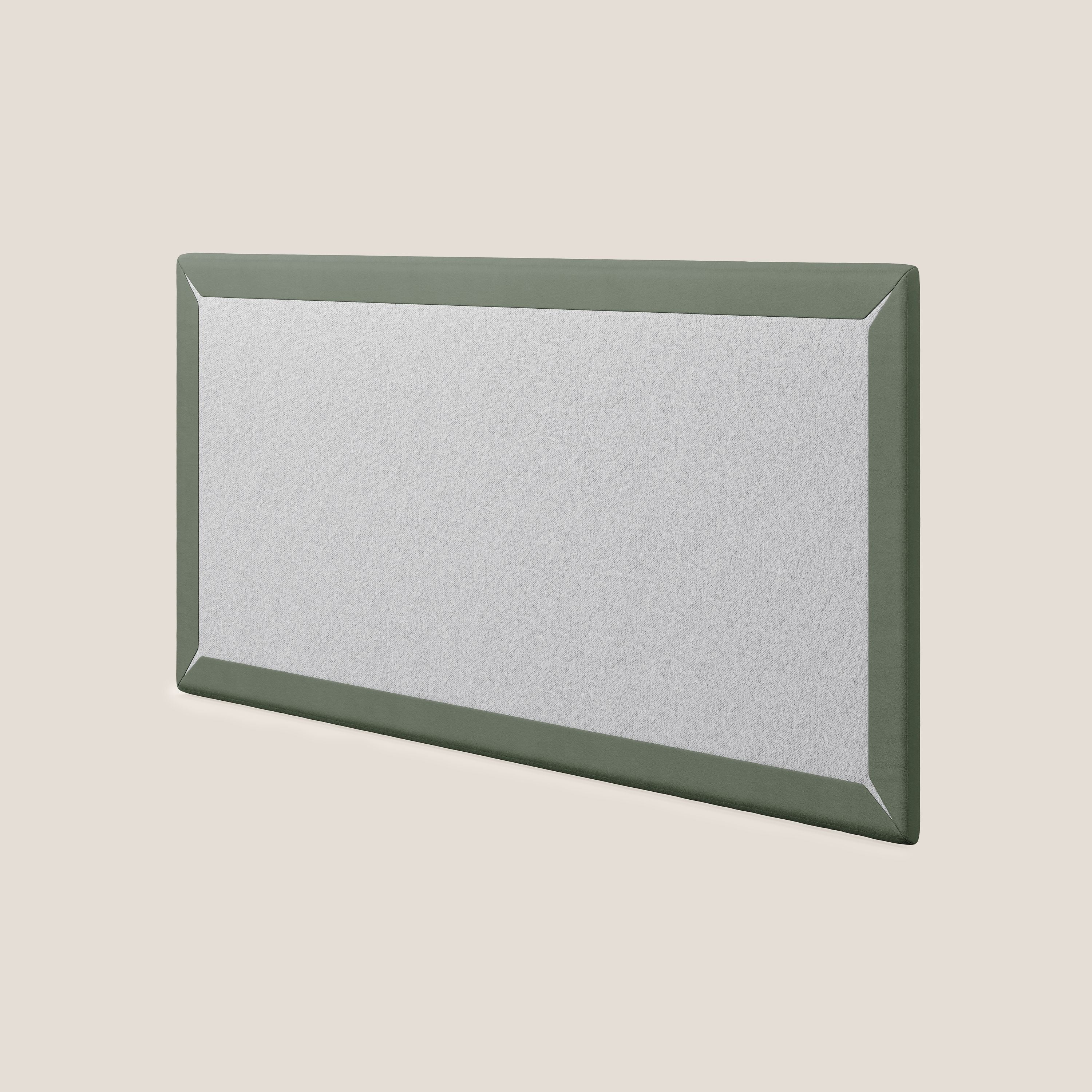 Testata pannello a muro media di varie dimensioni in microfibra smacchiabile T11 verde - divani.store