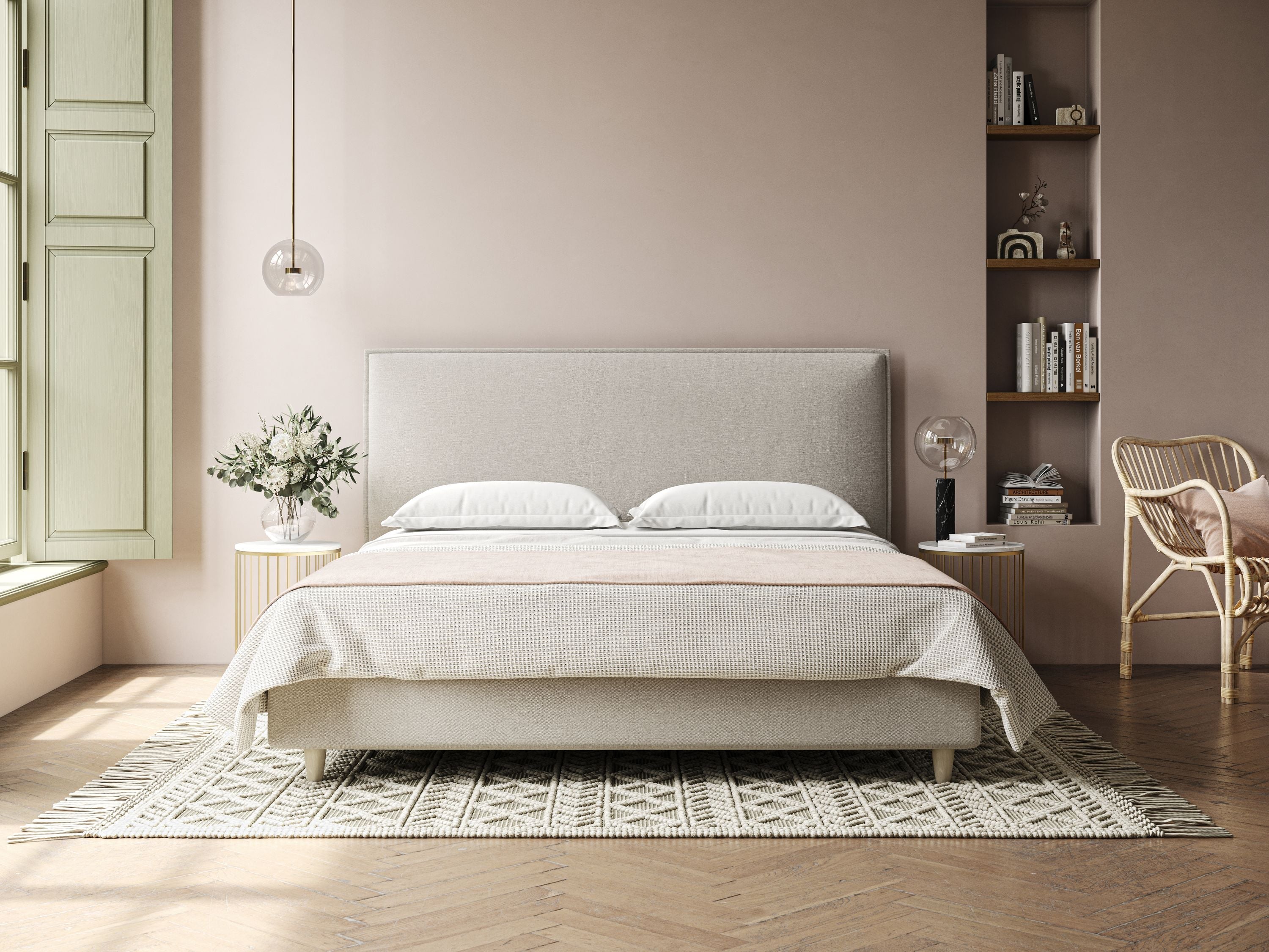 Costanza letto contenitore e sfoderabile in tessuto misto cotone impermeabile T13 panna - divani.store