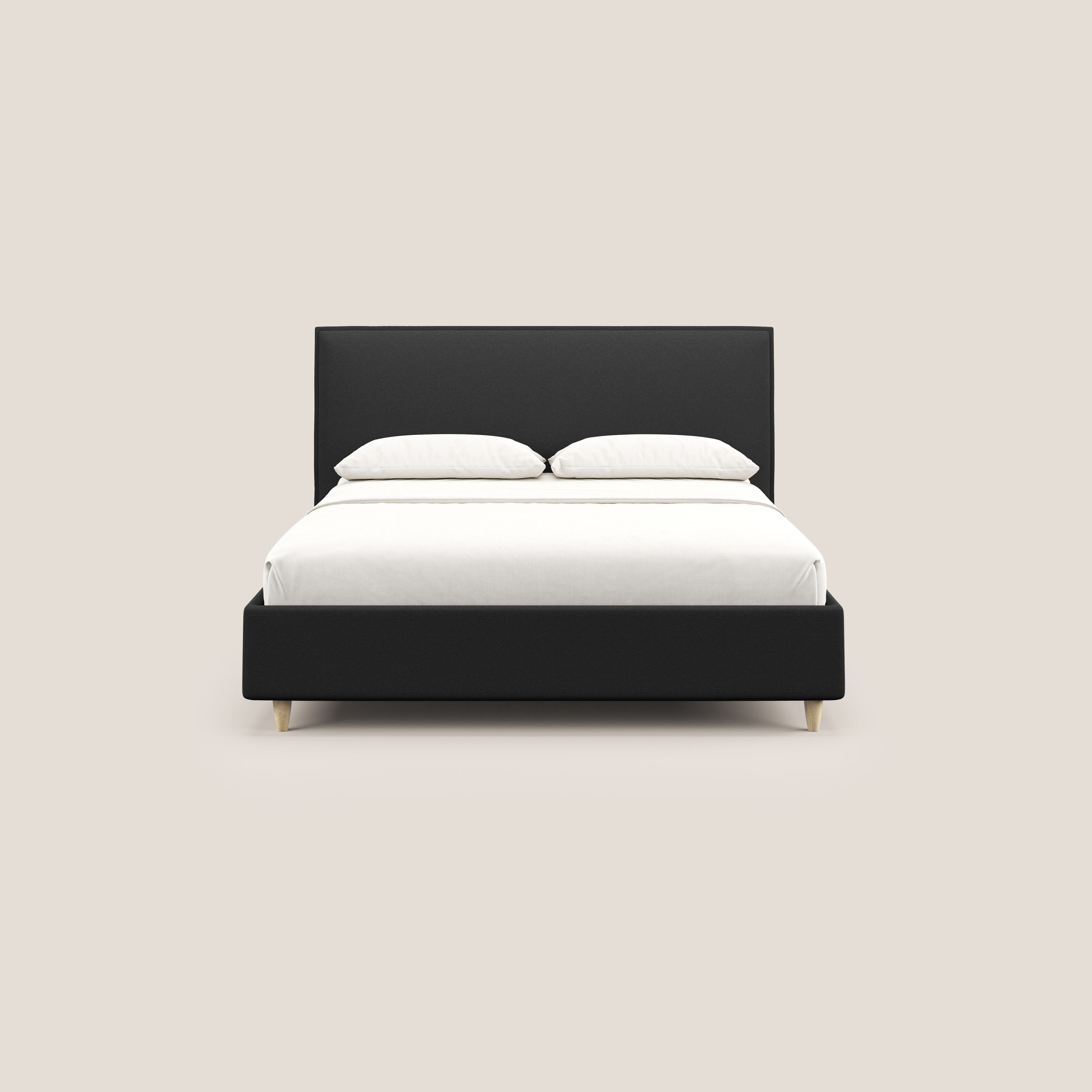 Costanza letto contenitore e sfoderabile in tessuto misto cotone impermeabile T13 antracite - divani.store