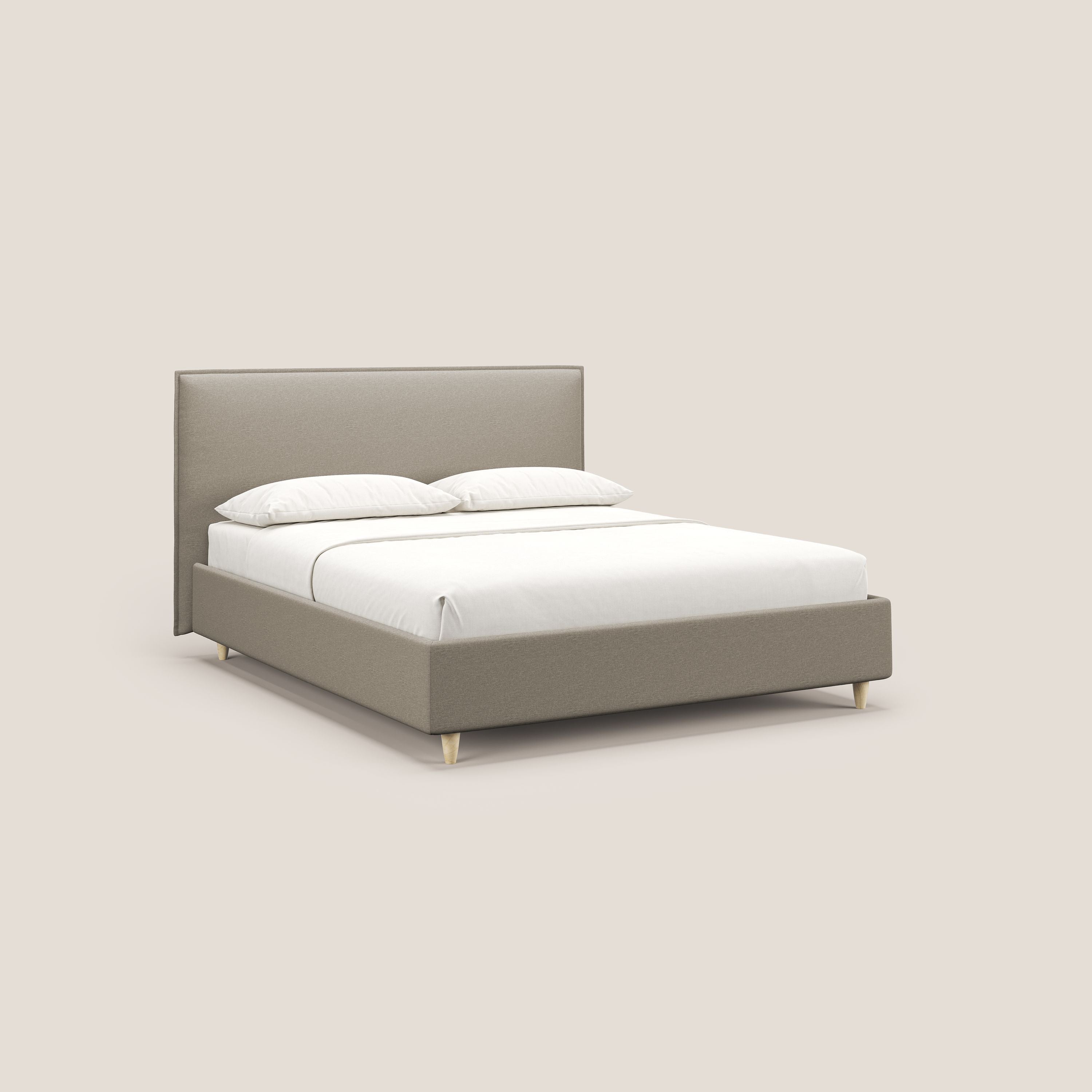 Costanza letto contenitore e sfoderabile in tessuto misto cotone impermeabile T13 panna - divani.store