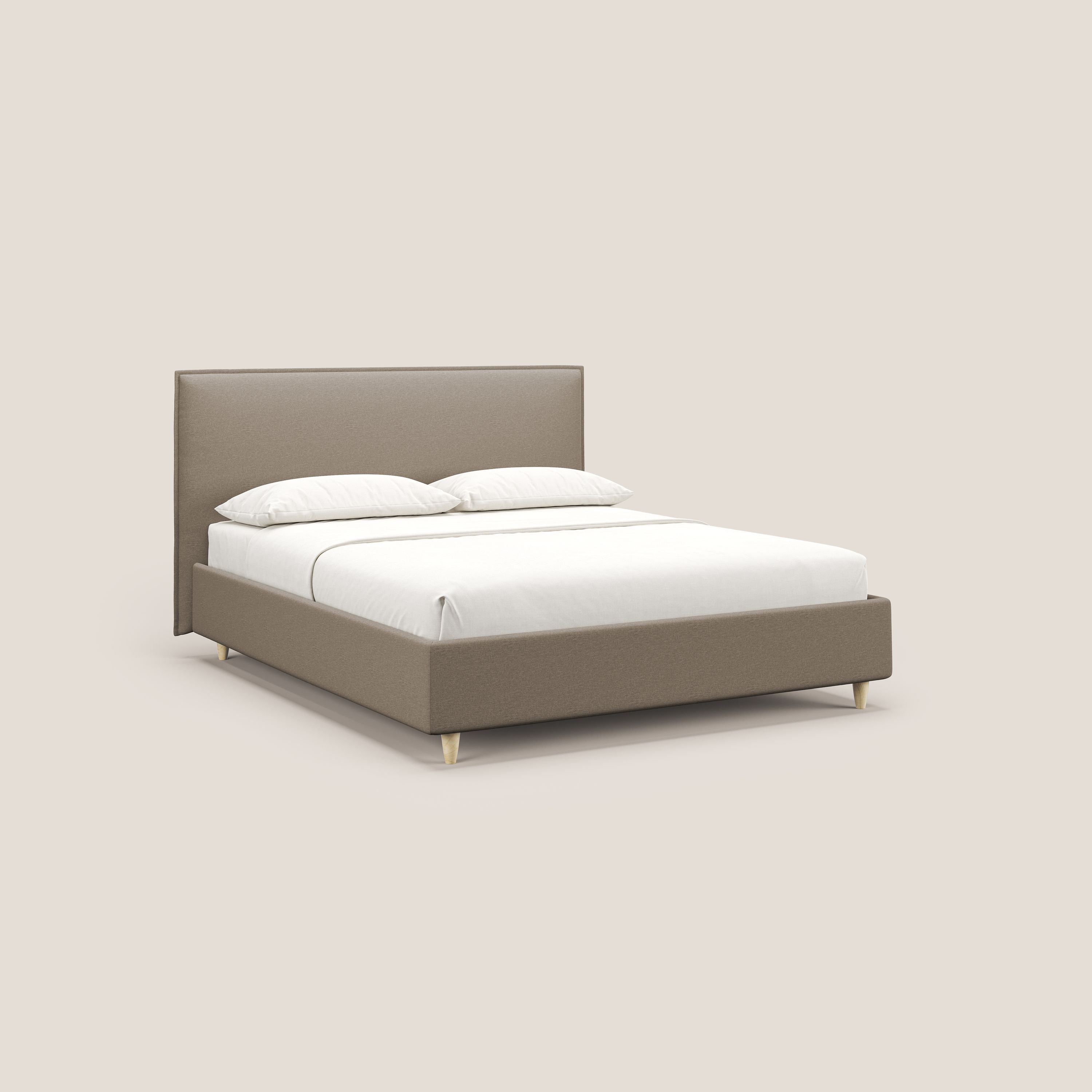 Costanza letto contenitore e sfoderabile in tessuto misto cotone impermeabile T13 beige - divani.store