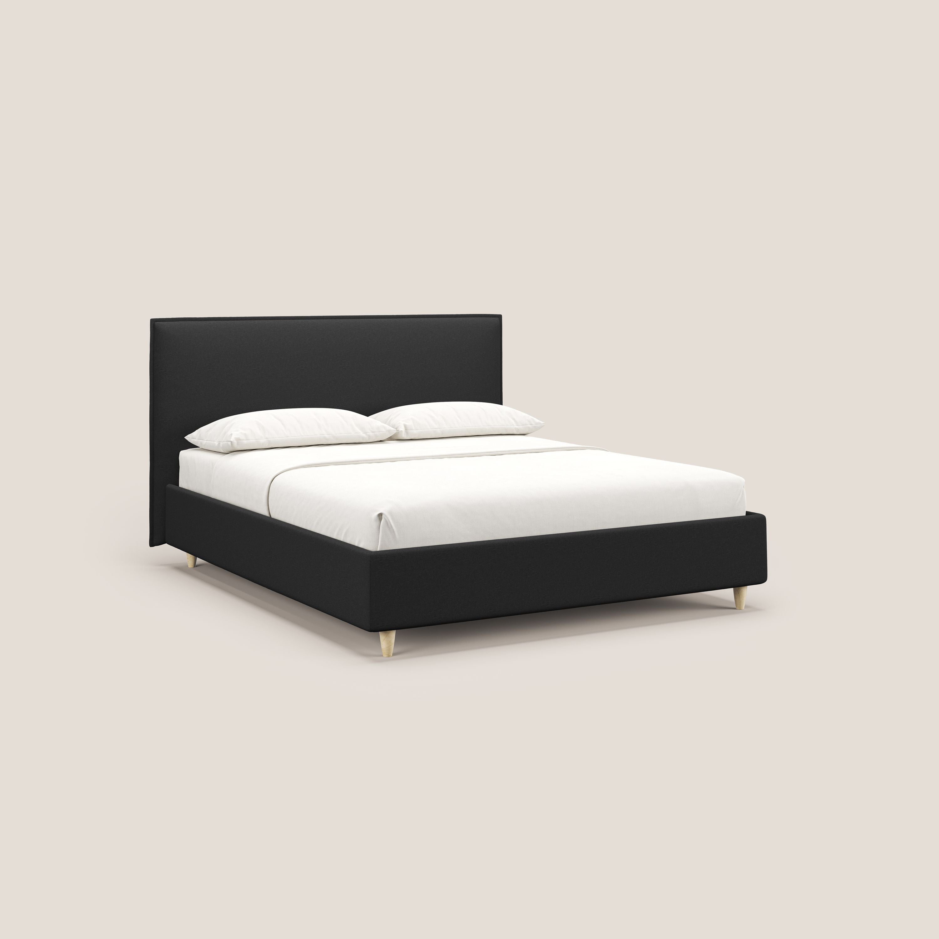 Costanza letto contenitore e sfoderabile in tessuto misto cotone impermeabile T13 antracite - divani.store
