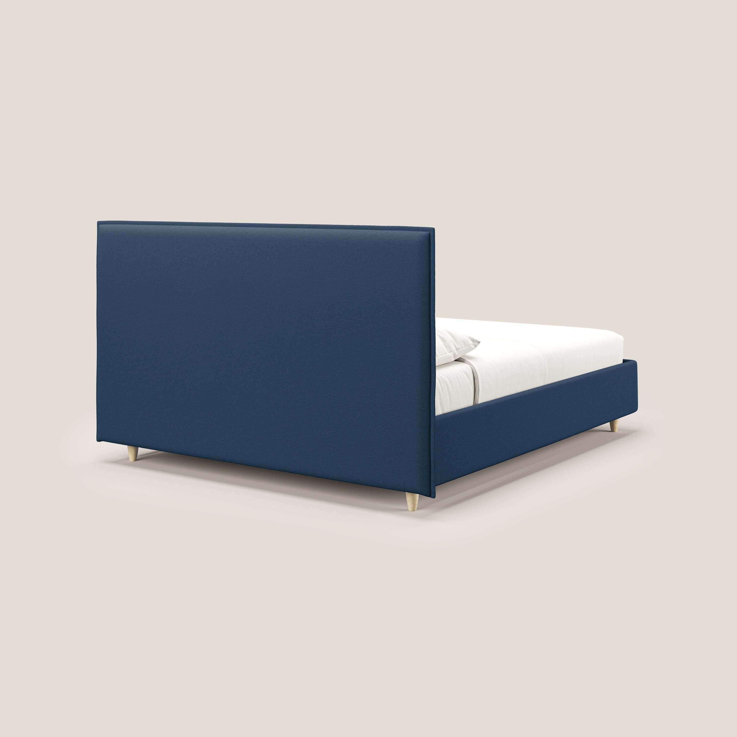 Costanza letto contenitore e sfoderabile in tessuto misto cotone impermeabile T13 blu - divani.store