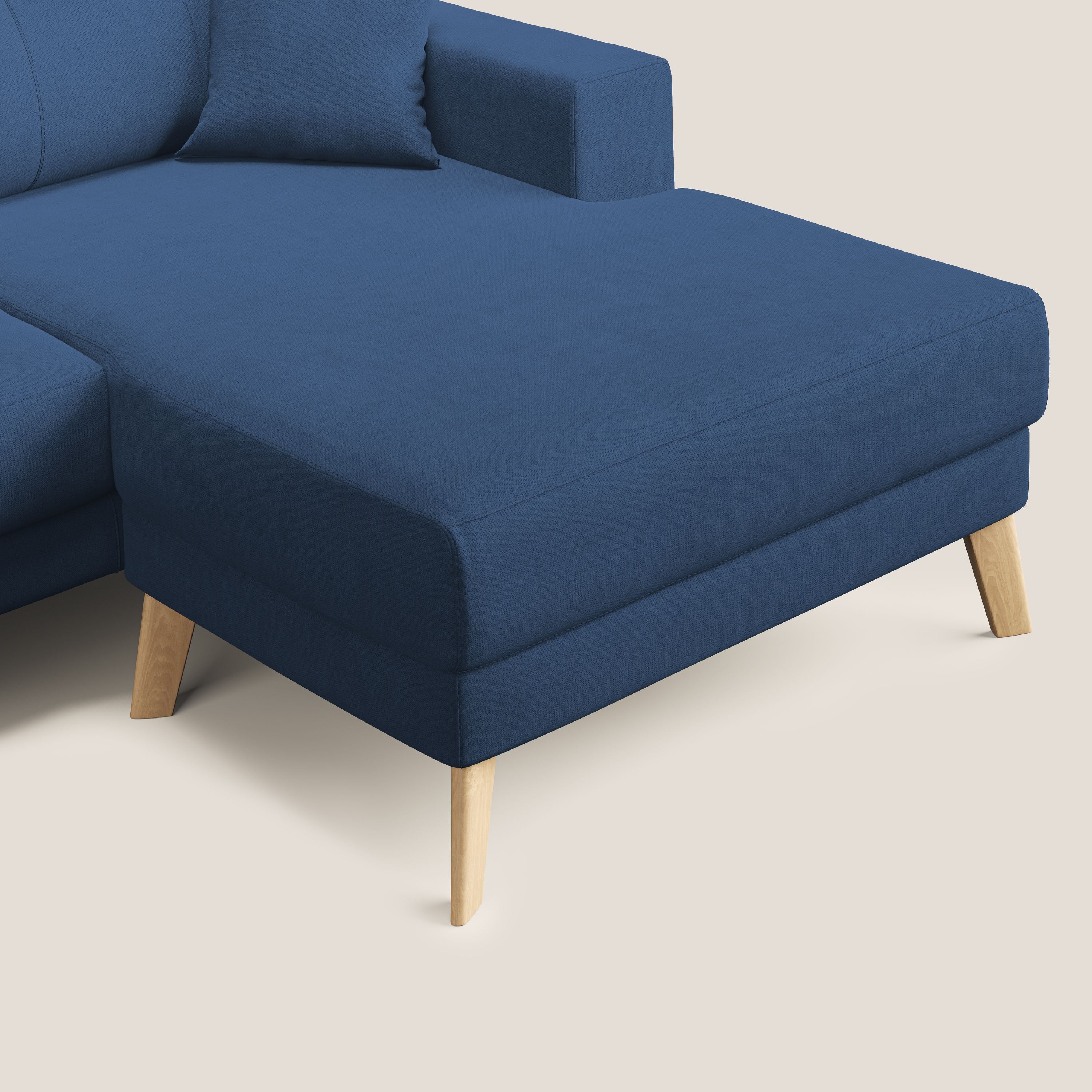 Danish divano angolare REVERSIBILE in tessuto morbido impermeabile T02 blu - divani.store