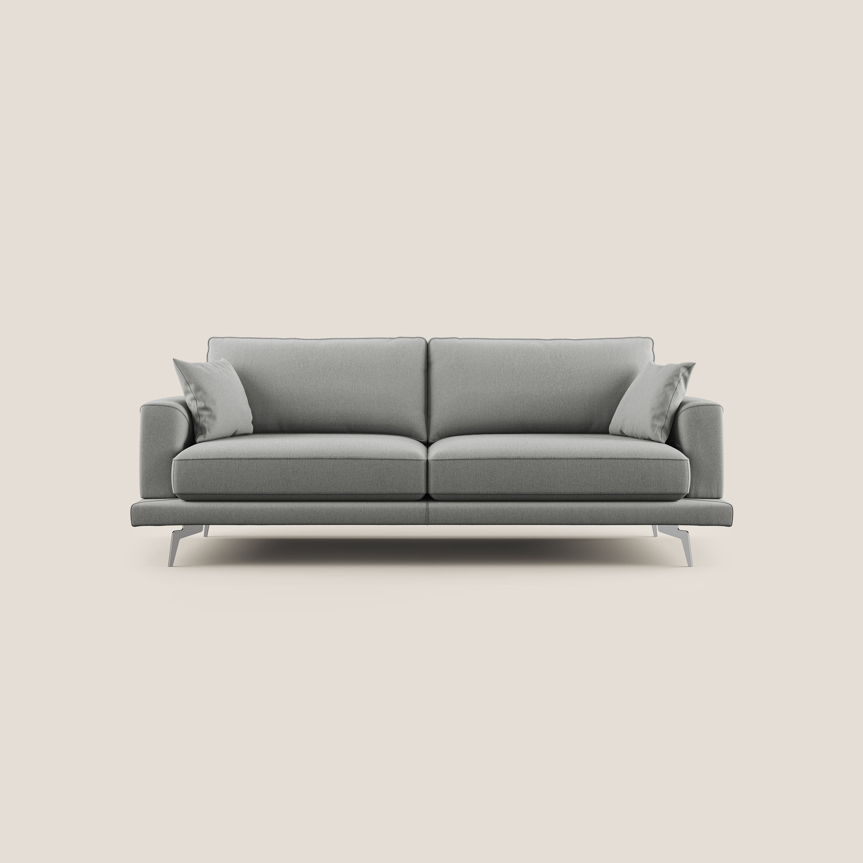 Dorian divano moderno in tessuto morbido antimacchia T05 grigio - divani.store