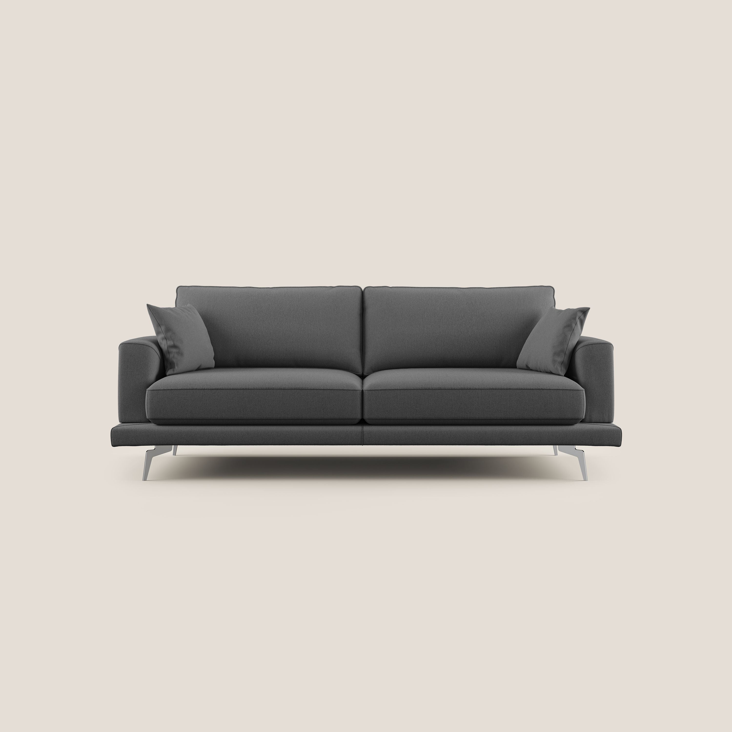 Dorian divano moderno in tessuto morbido antimacchia T05 antracite - divani.store