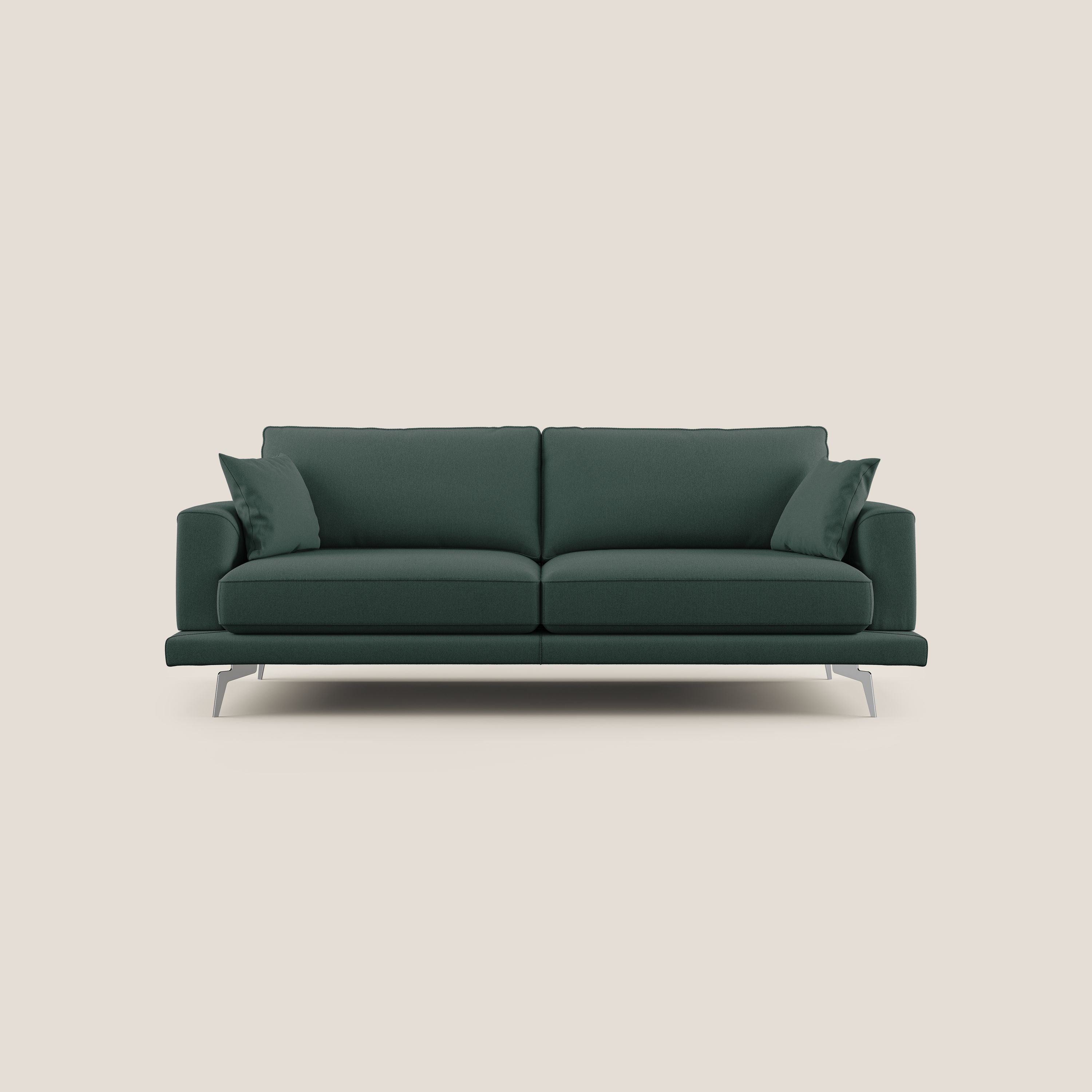 Dorian divano moderno in tessuto morbido antimacchia T05 verde - divani.store