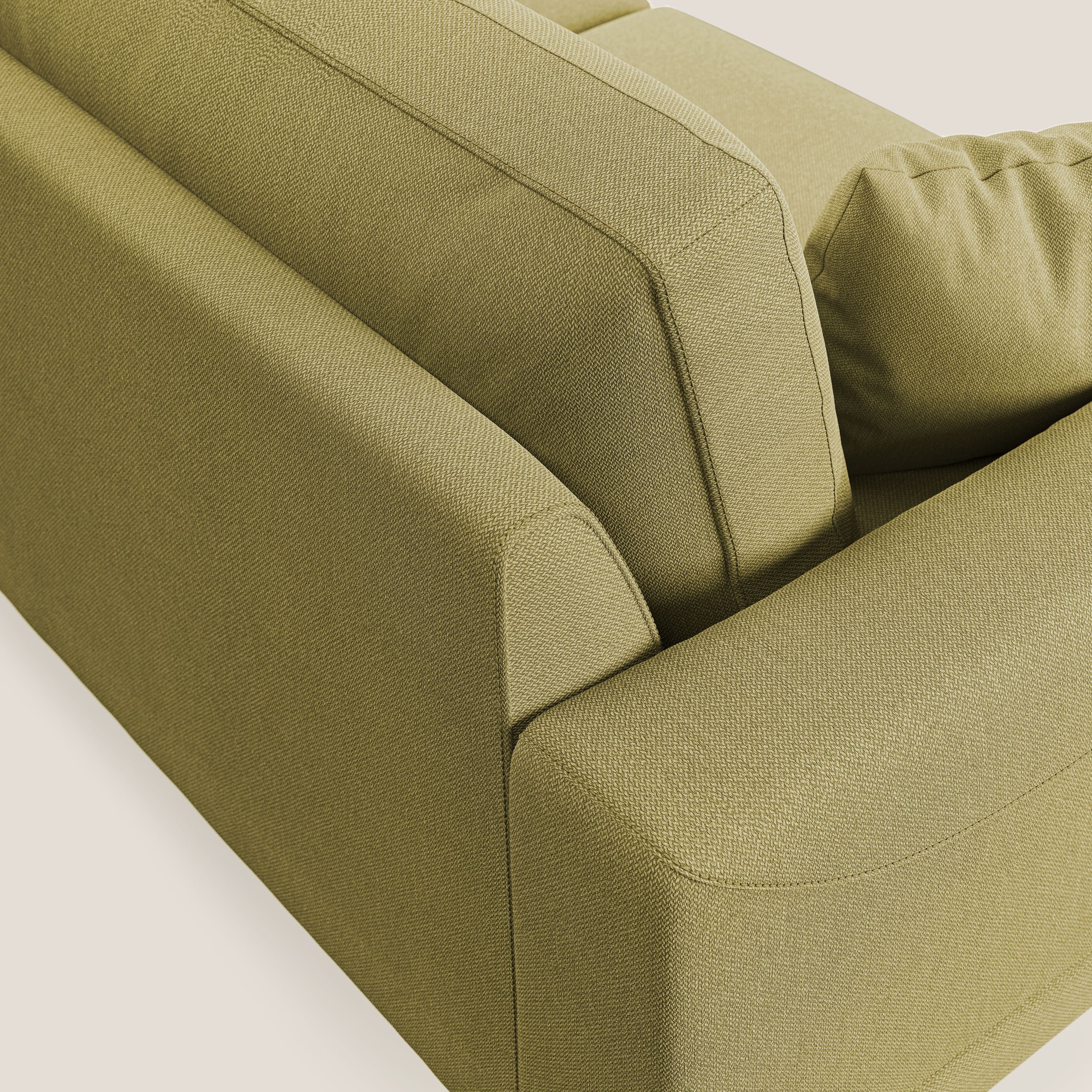 Dorian divano moderno in tessuto morbido antimacchia T05 giallo - divani.store