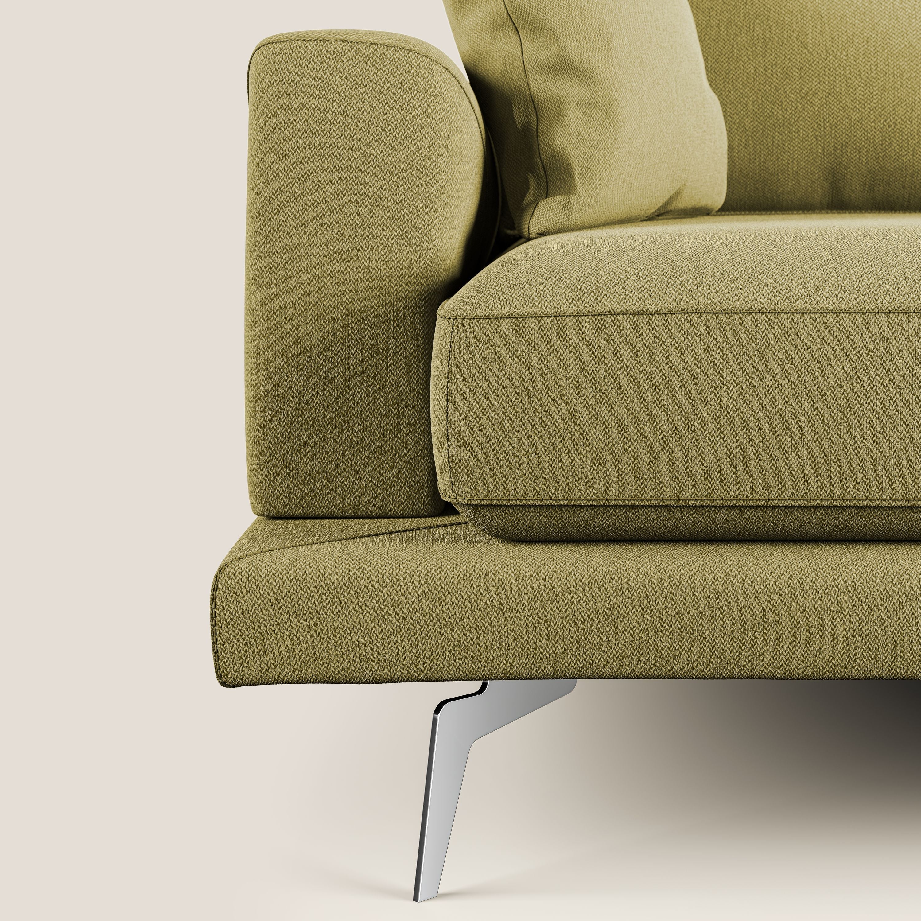 Dorian divano moderno in tessuto morbido antimacchia T05 giallo - divani.store