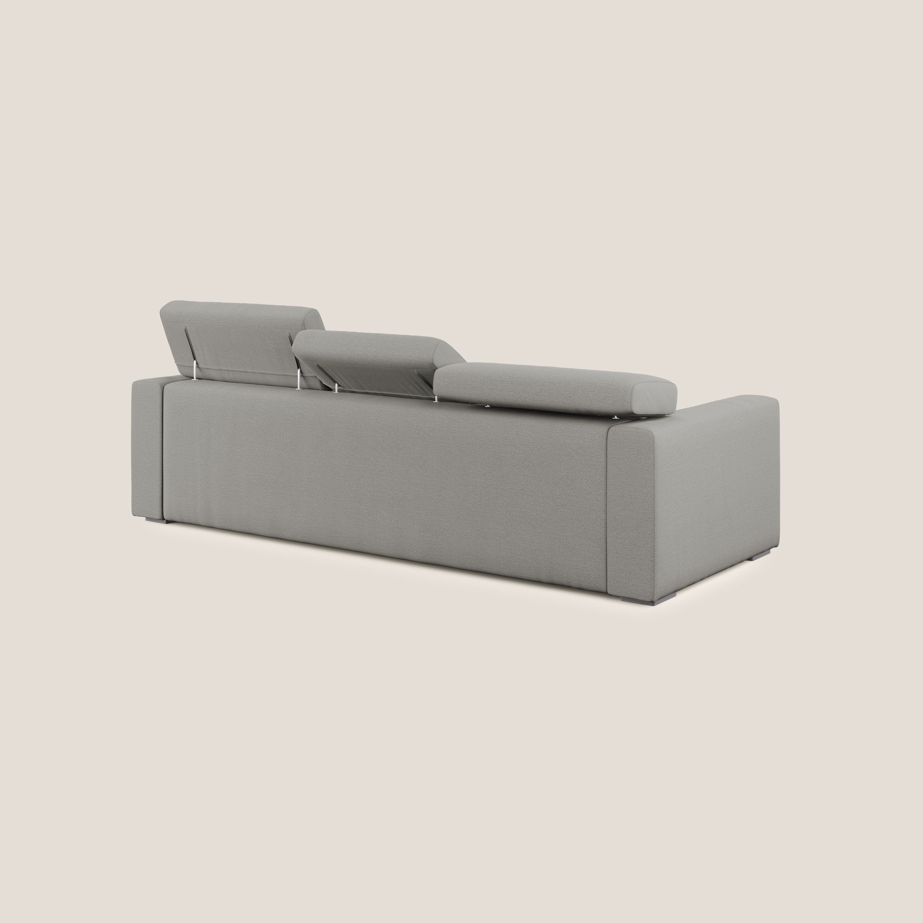 Dylan divano angolare con estraibile a cassettone in tessuto fiammato simil cotone impermeabile T19 beige - divani.store