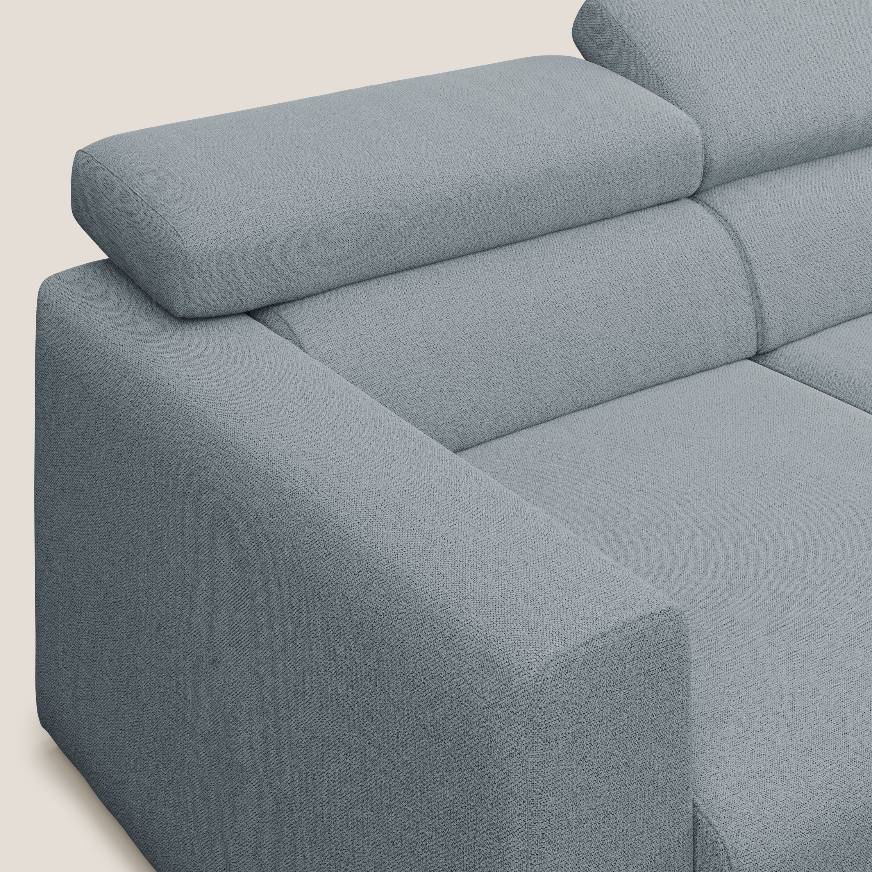 Dylan divano angolare con estraibile a cassettone in tessuto fiammato simil cotone impermeabile T19 carta da zucchero - divani.store