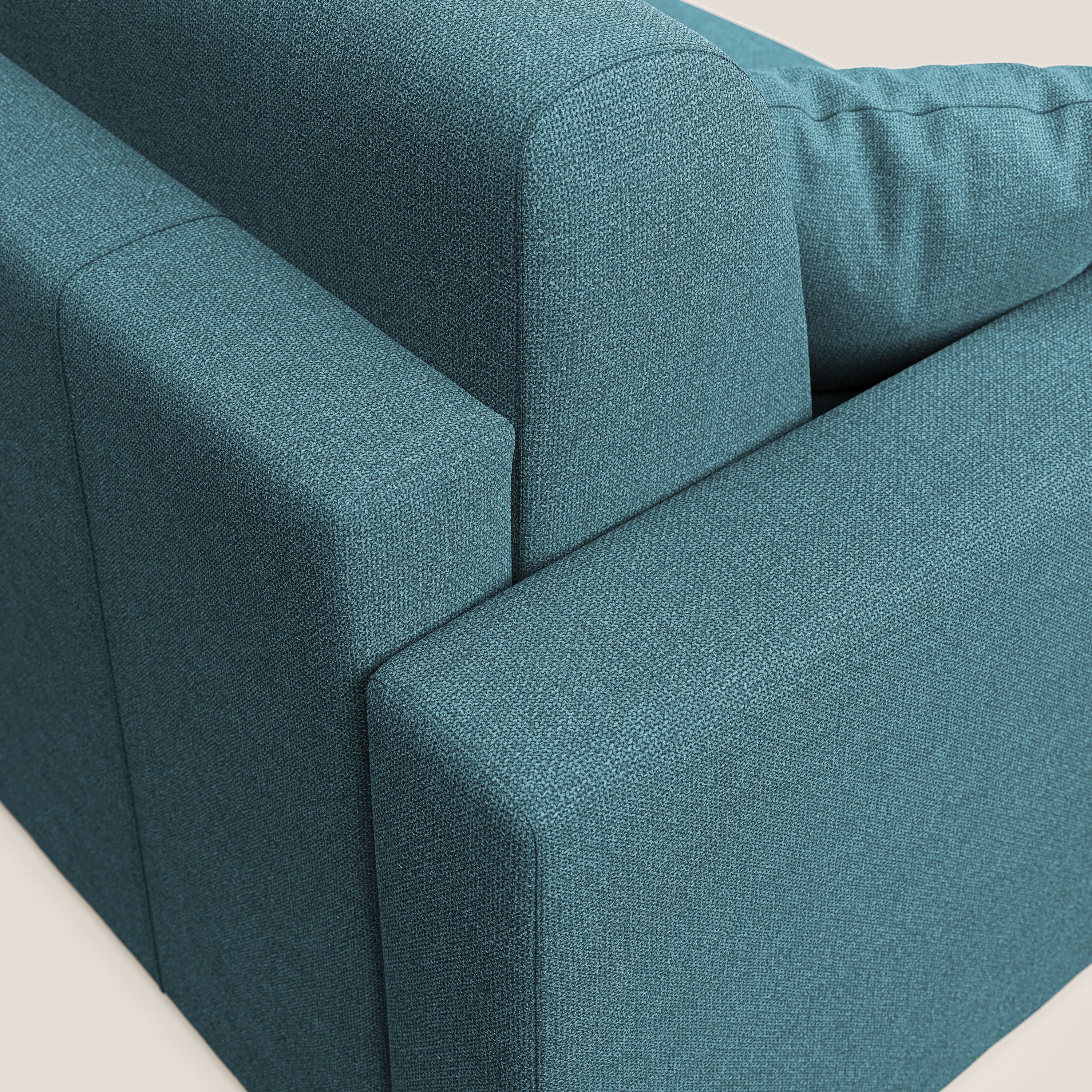 Best Divano letto angolare con penisola in tessuto smacchiabile QuickClean T08 azzurro - divani.store