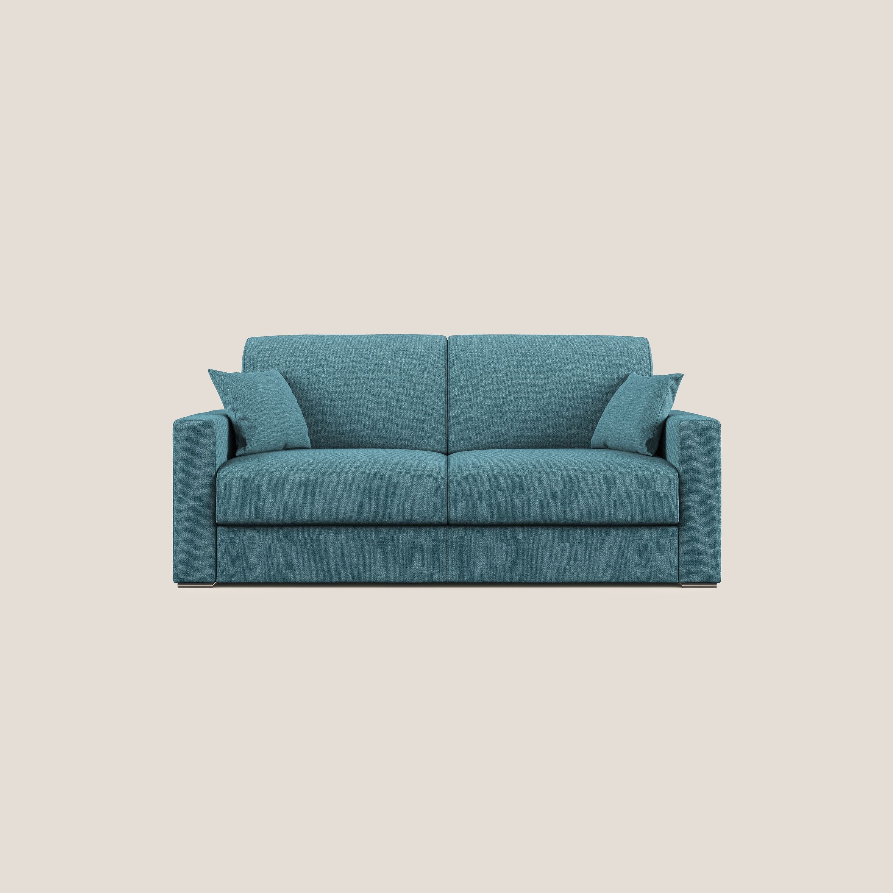 Best Divano letto matrimoniale in tessuto smacchiabile QuickClean T08 azzurro - divani.store
