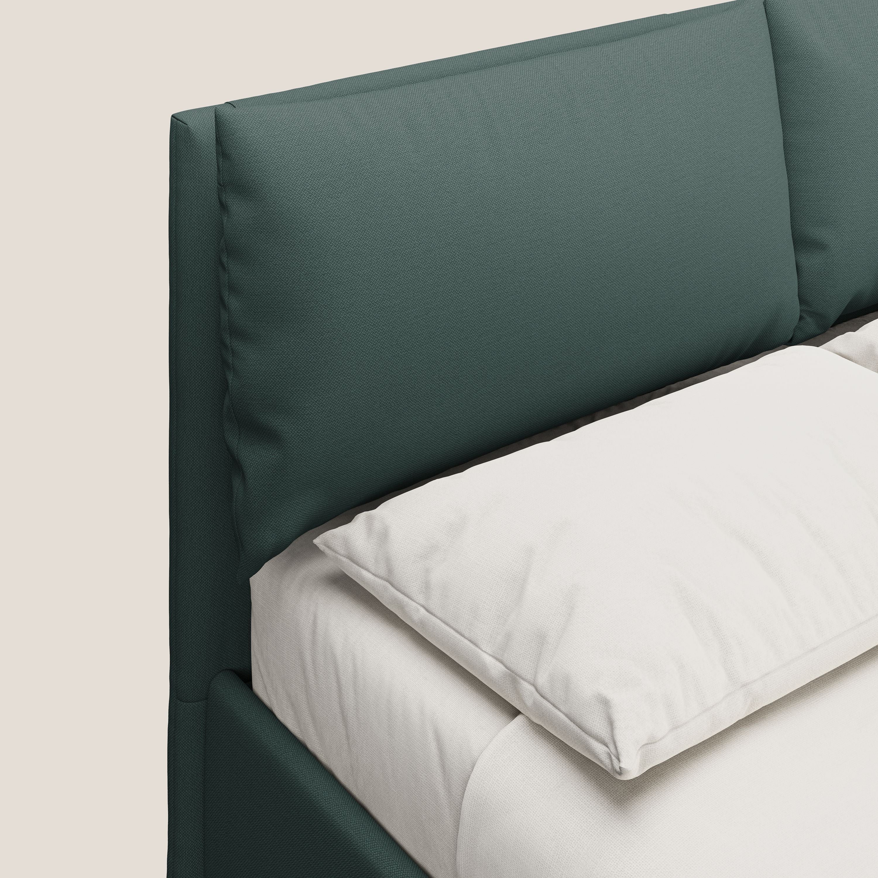 Elsa letto imbottito con vano contenitore in tessuto smacchiabile T05 verde - divani.store